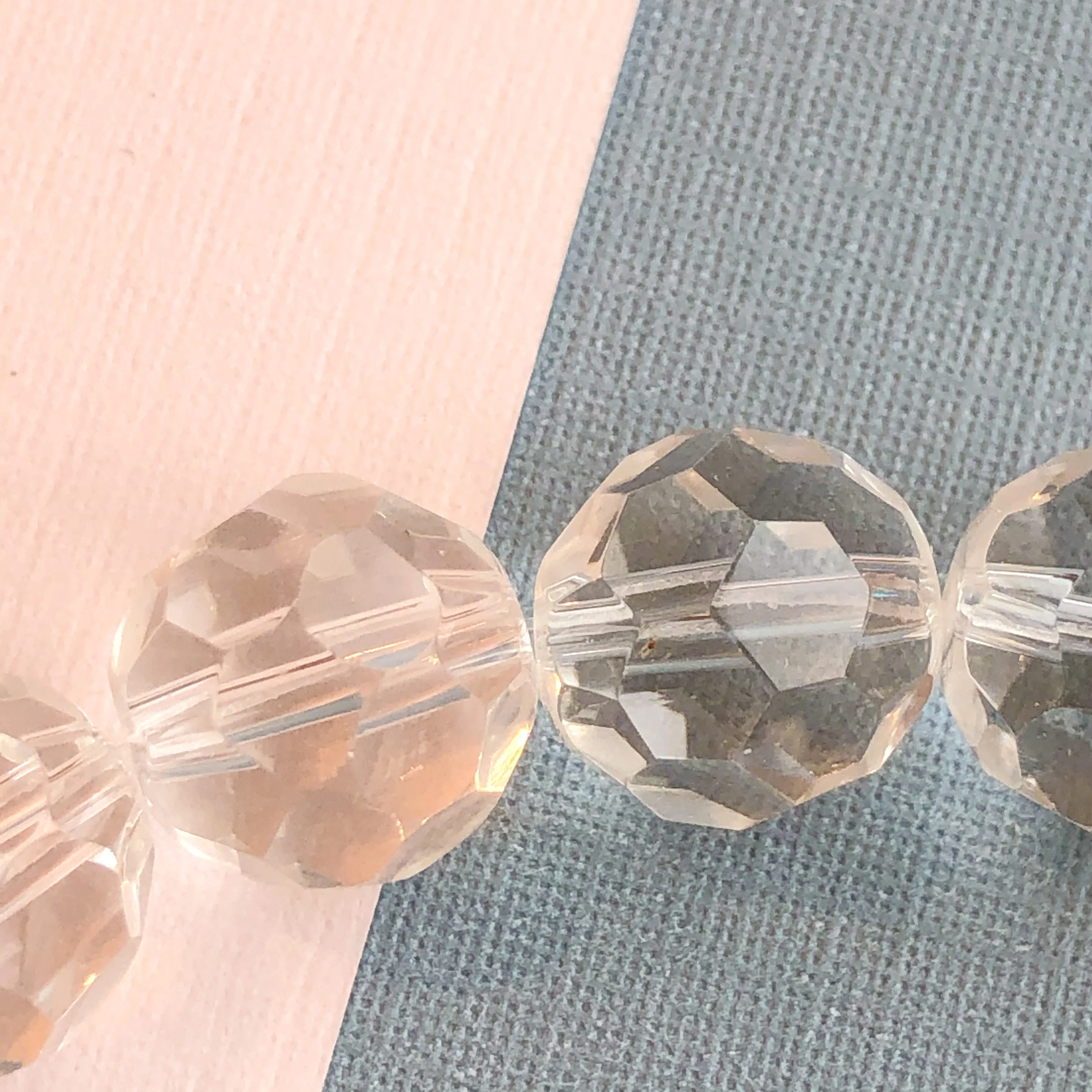 12mm Clear Faceted Chinese Crystal Rounds Strand - Image 3