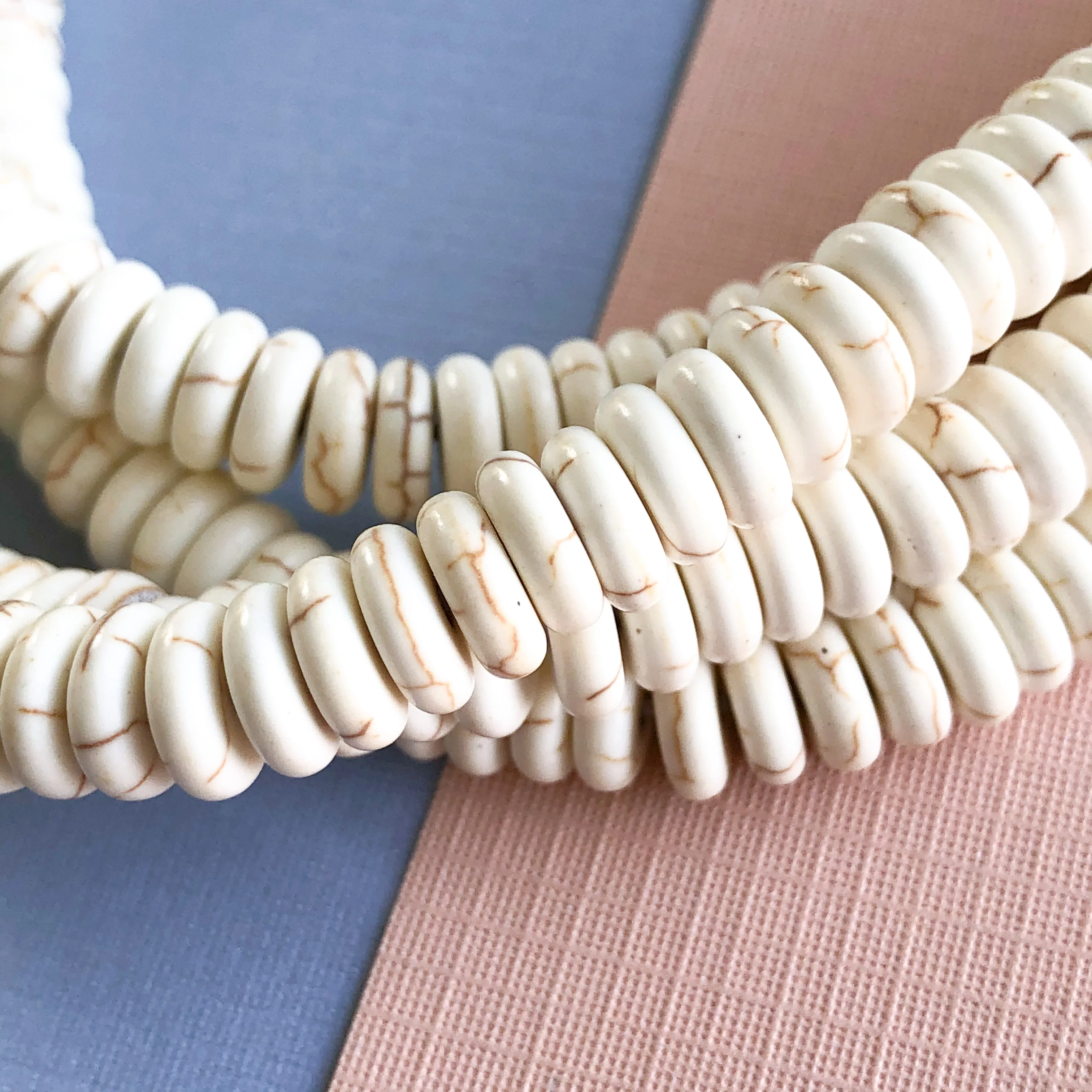 8mm White Magnesite Disc Strand - Image 3