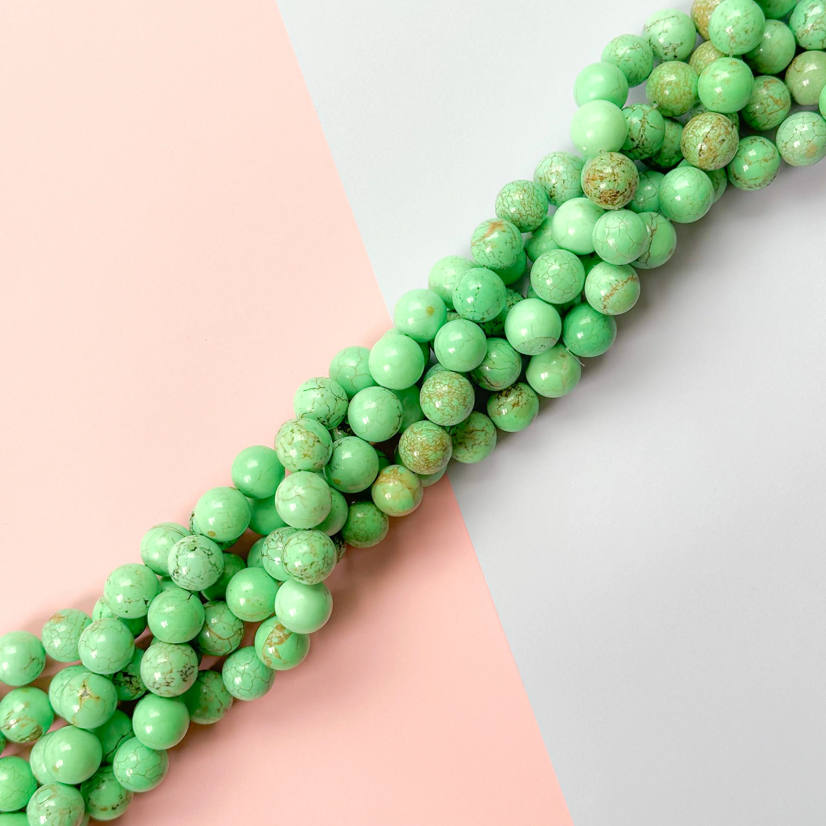 14mm Mermaid Mint Dyed Howlite Rounds Strand