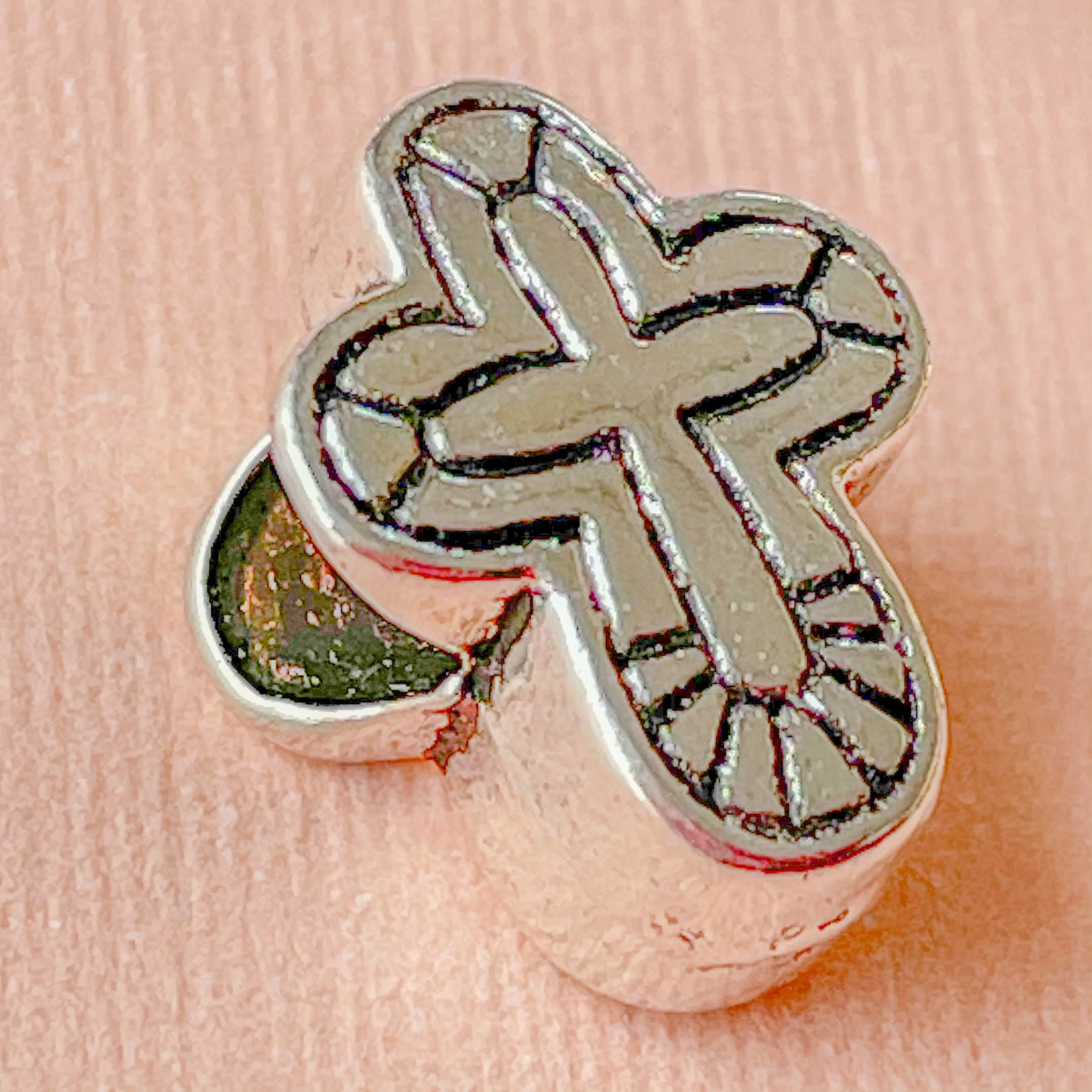 14mm Silver Pewter Cross Bead - 10 Pack - Image 3
