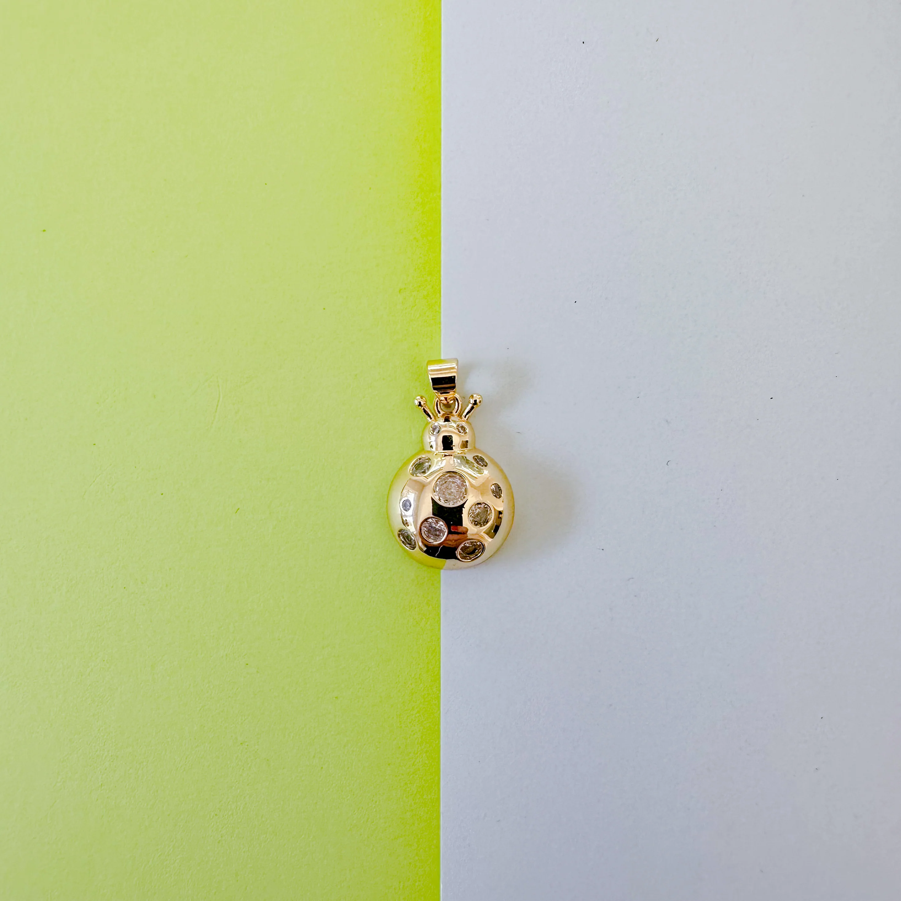 15mm Gold Pave Ladybug Charm - Image 3