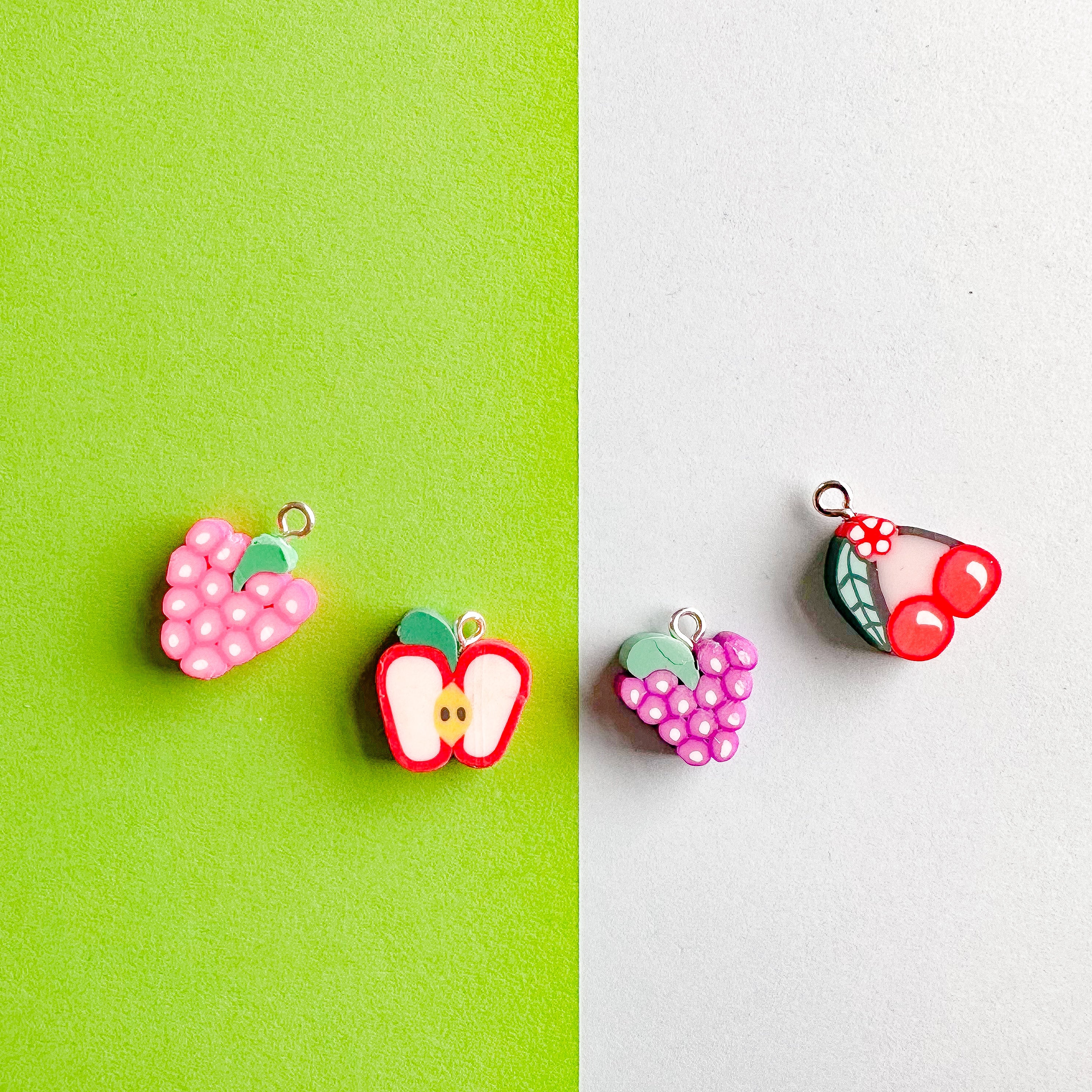 15mm Polymer Clay Fruit Assortment Charm - 4 Pack - Image 4