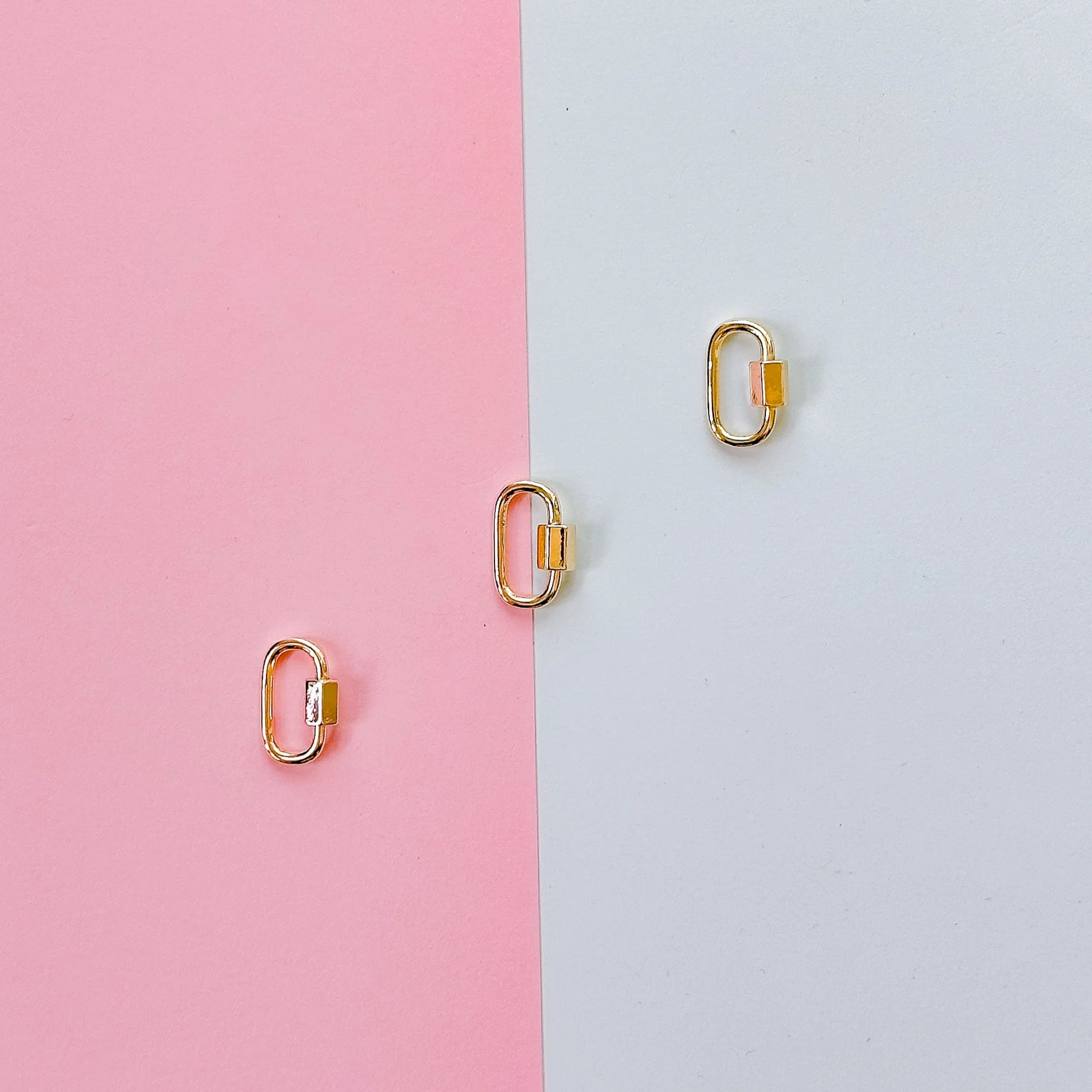 18mm Gold Plated Oval Paperclip Lock Enhancer