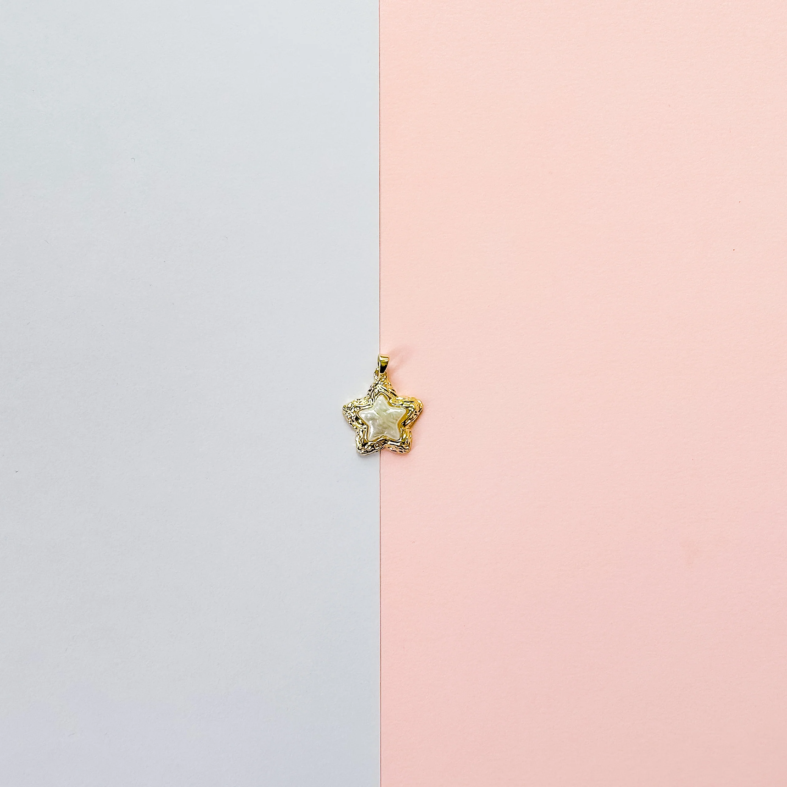 20mm Gold Plated Pearl Star Charm - Image 3