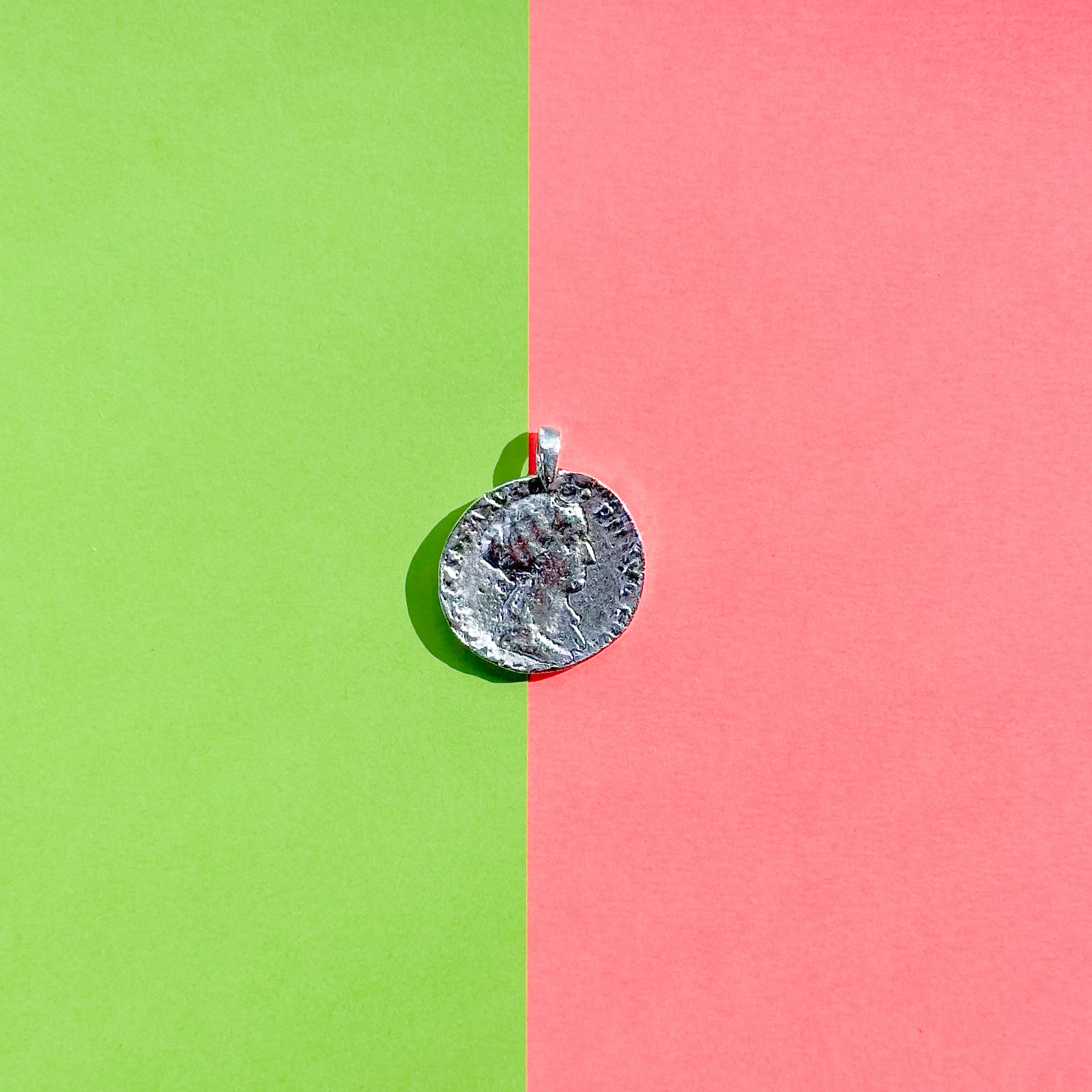 22mm Satin Silver Treasure Coin Charm - Image 4