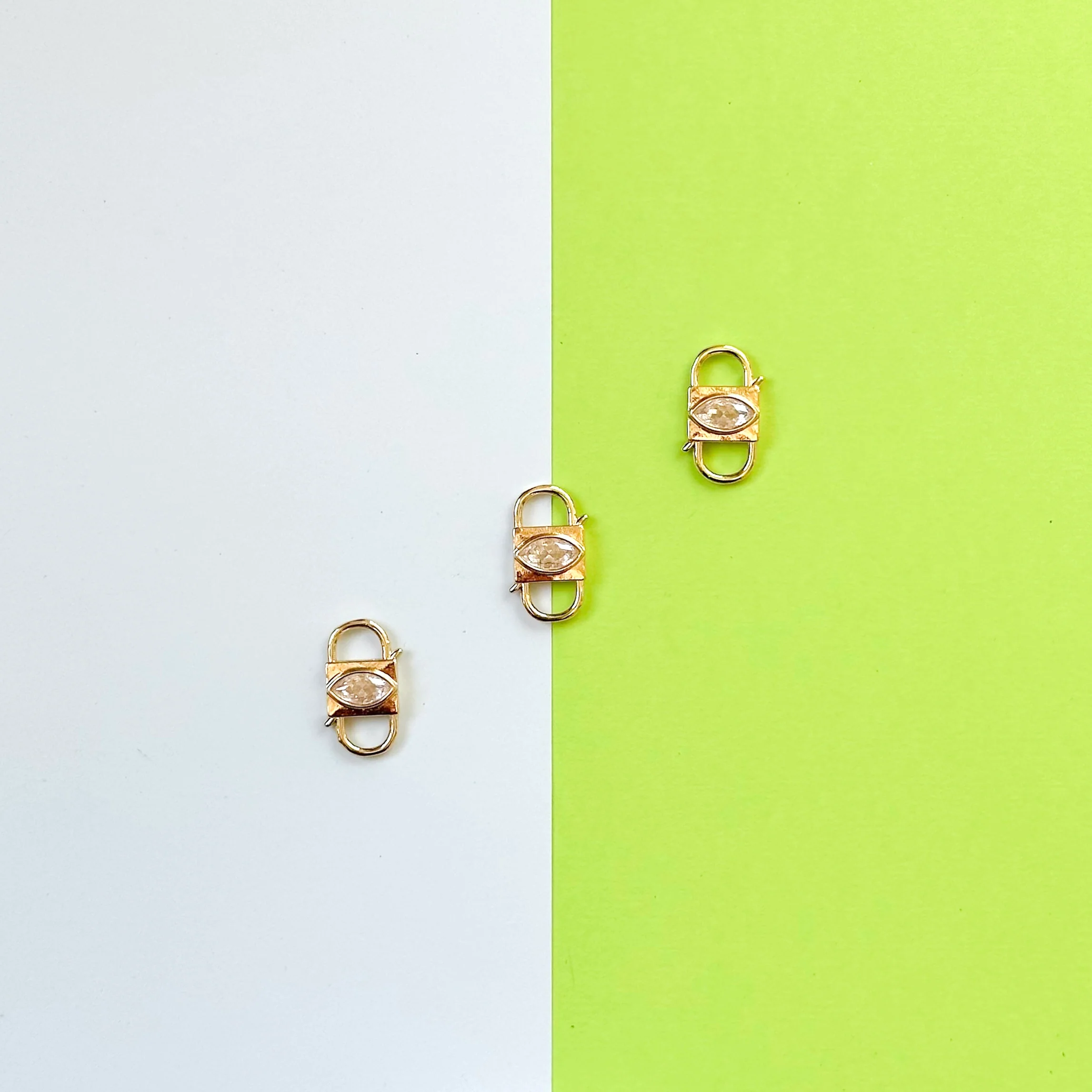 24mm Pave Gold Box Double Charm Enhancer