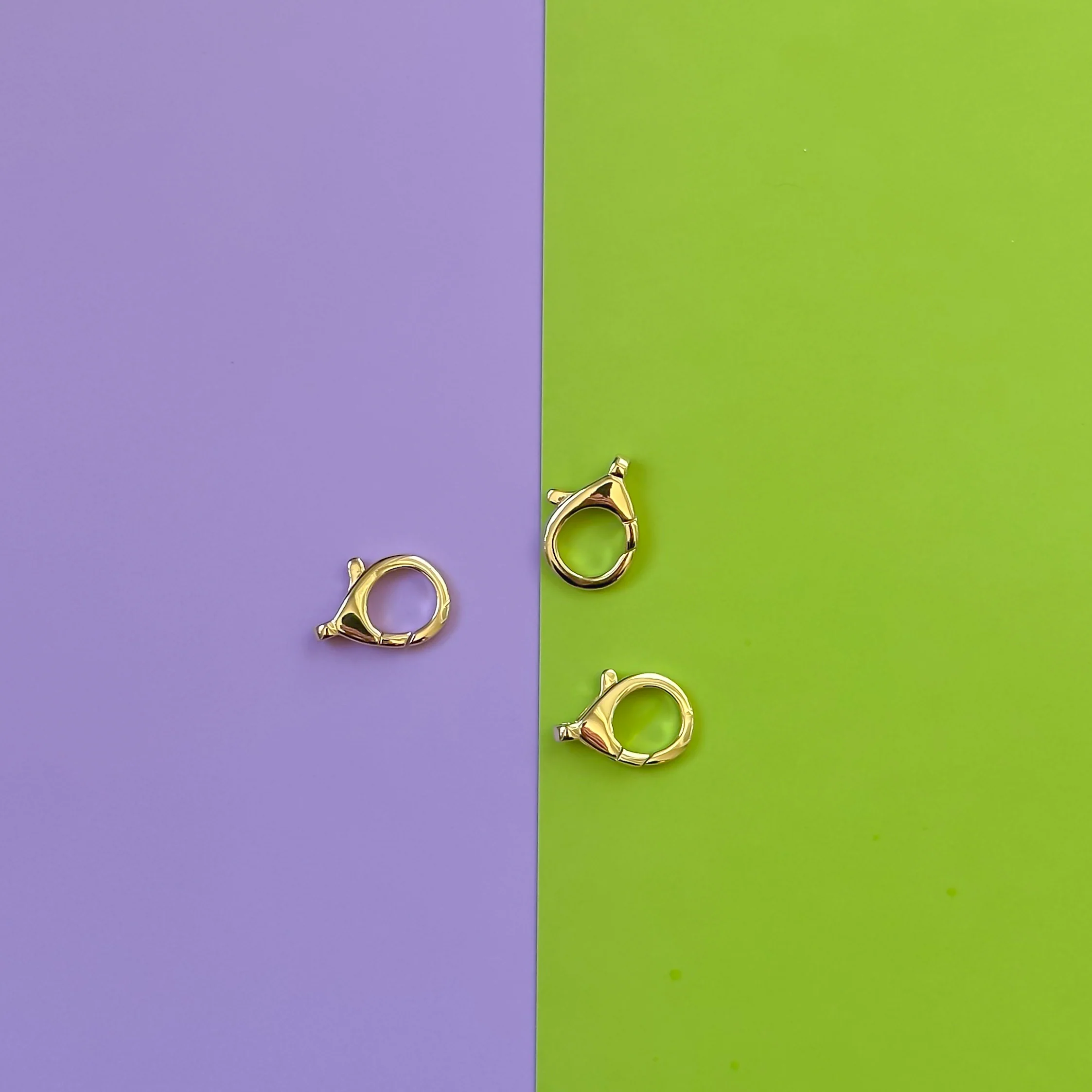24mm Shiny Gold Plated Lobster Claw Enhancer Clasp - Image 2