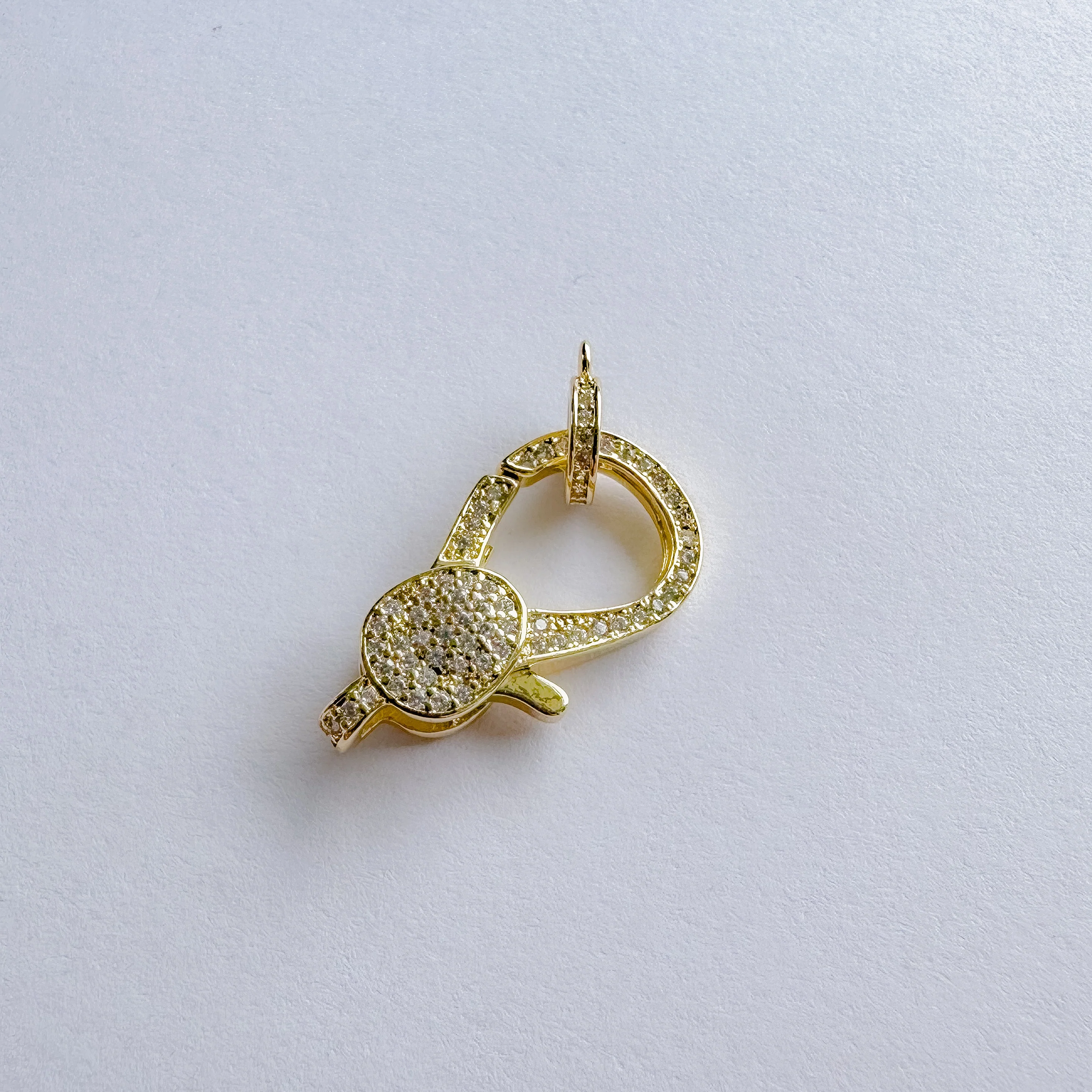 26mm Gold Plated Pave Lobster Claw Clasp with Ring - Image 3