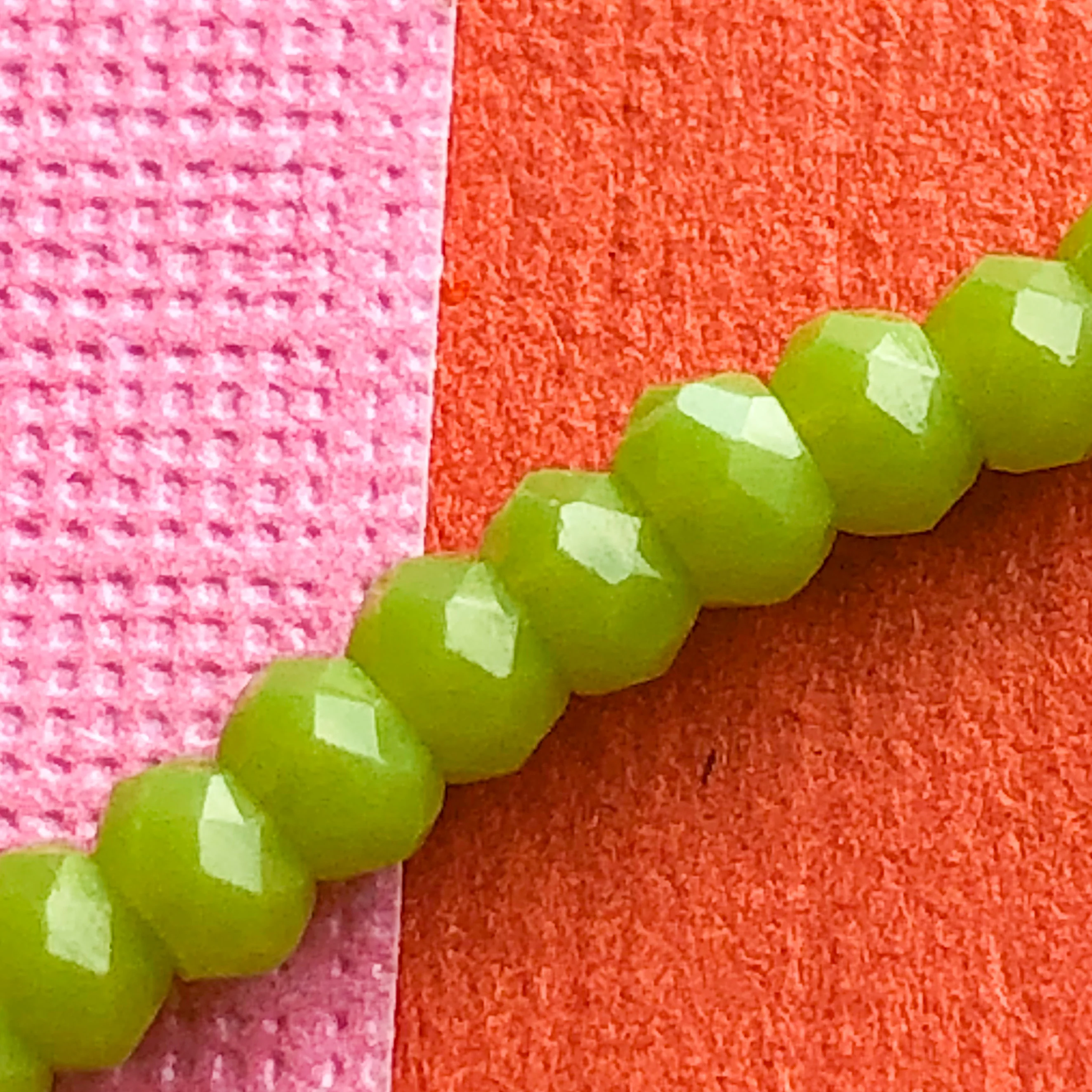 2mm Chartreuse Faceted Chinese Crystal Rondelle Strand - Image 3