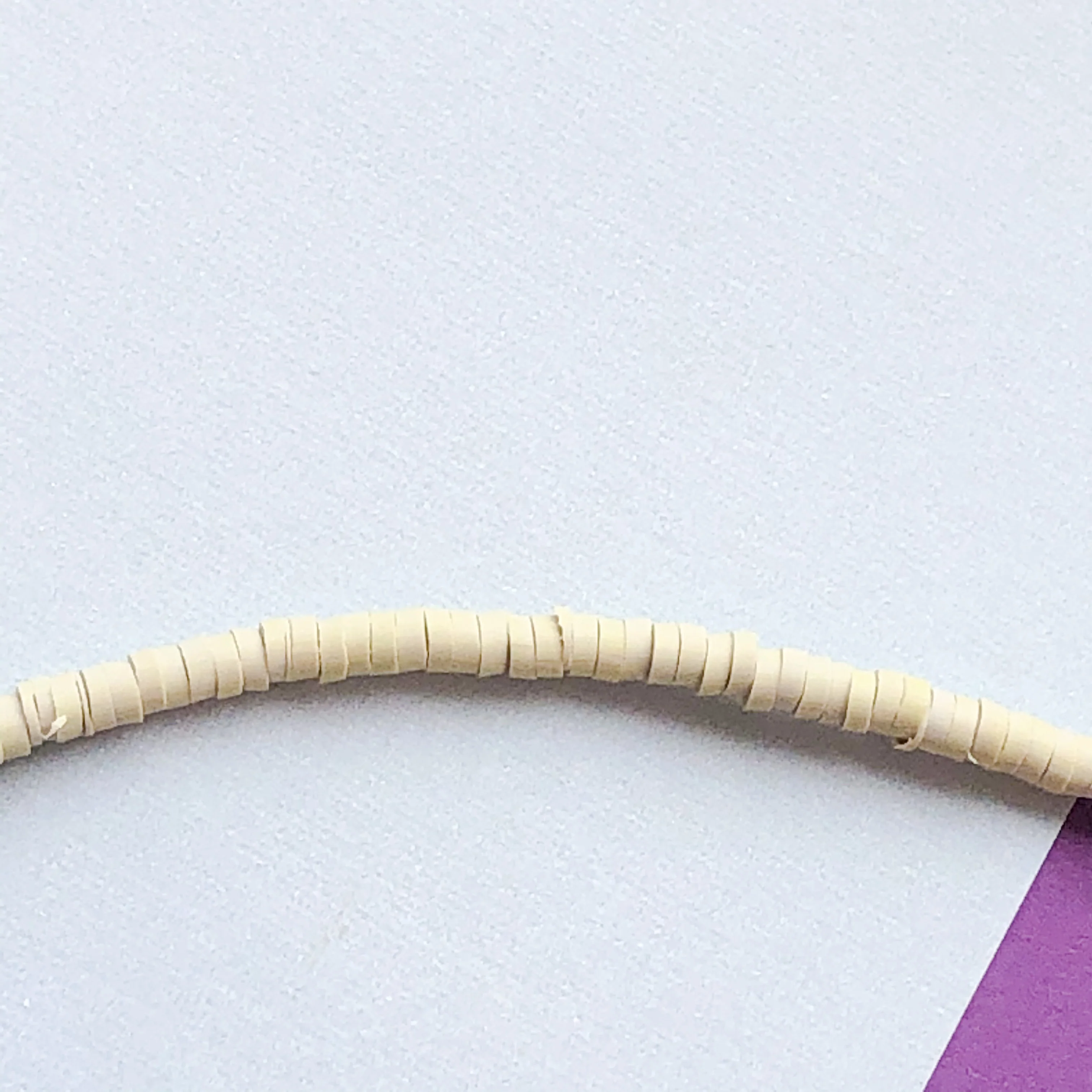 2mm Sage Polymer Clay Heishi Strand - Image 3