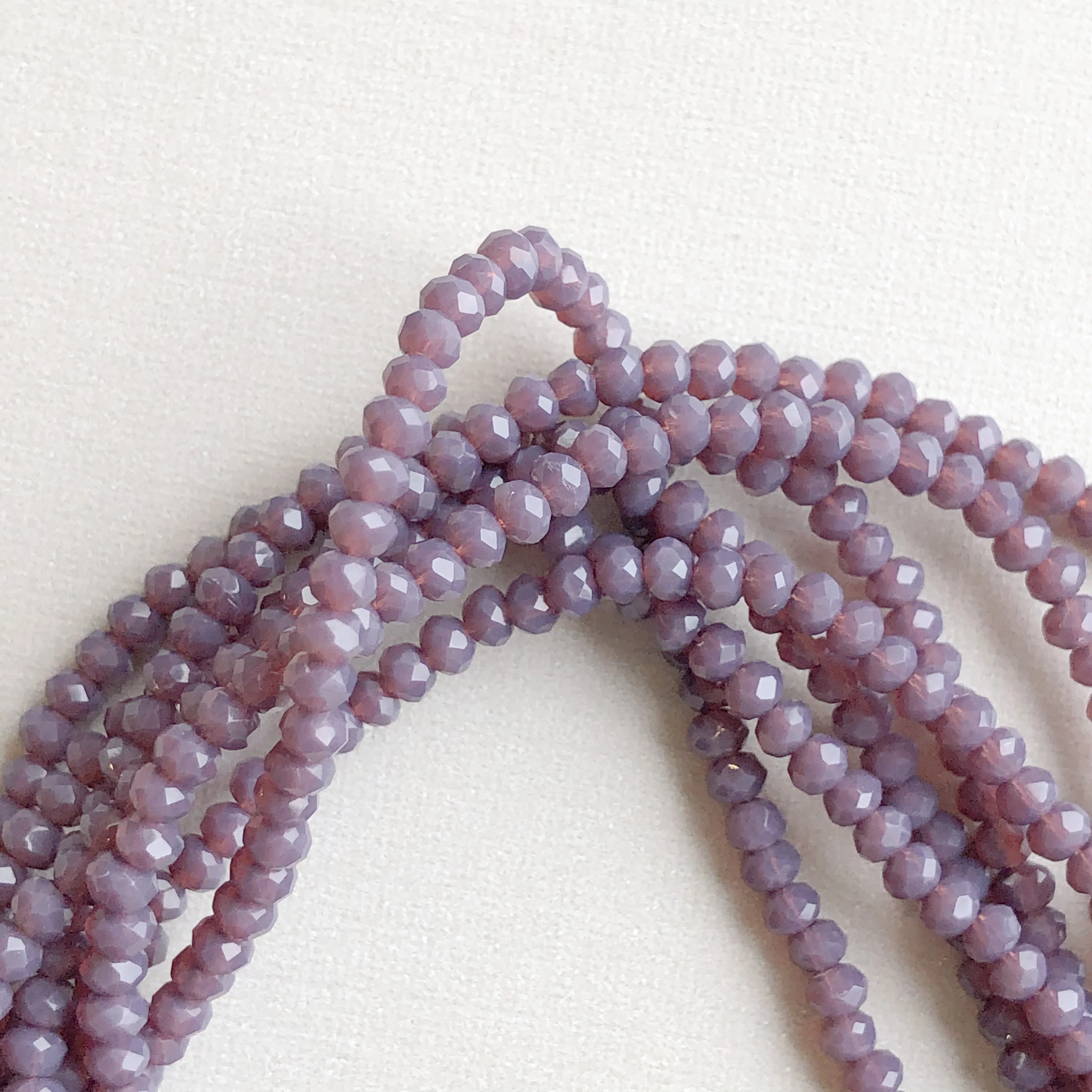 3mm Aubergine Candy Faceted Chinese Crystal Rondelle Strand - Image 2