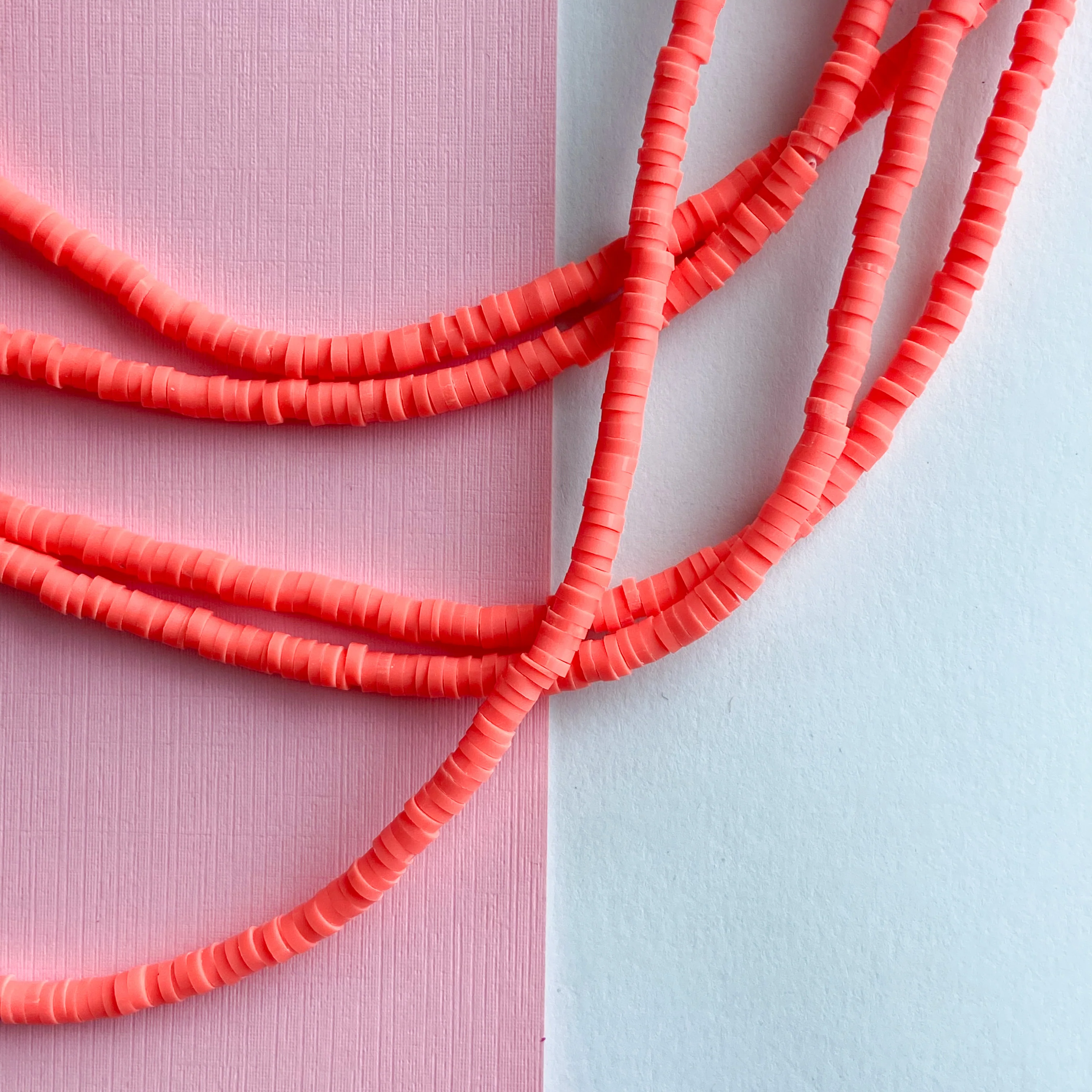 4mm Cayenne Polymer Clay Heishi Strand - Image 2