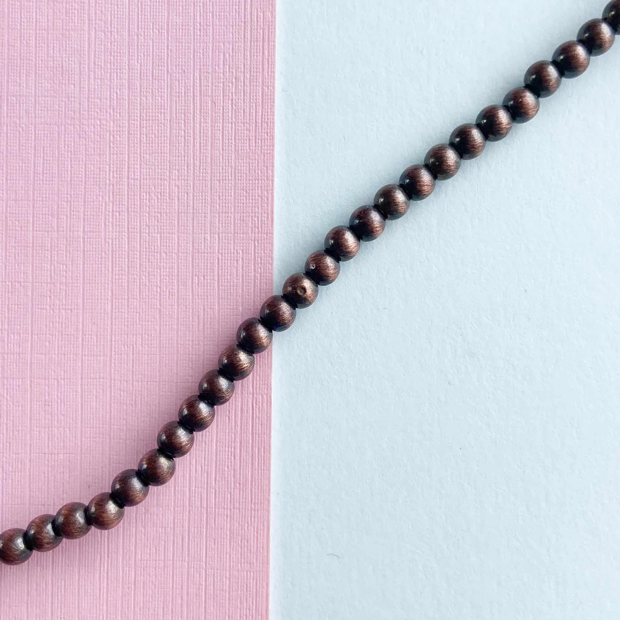 4mm Copper Native Resin Rounds Strand - Image 3
