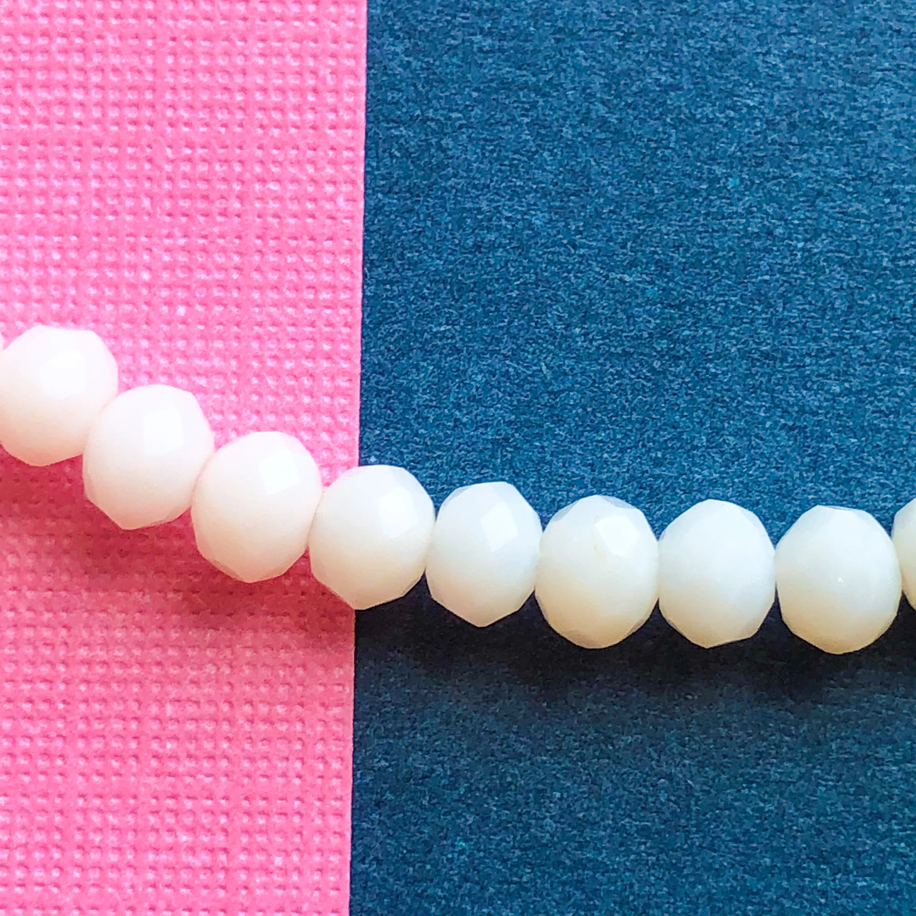 4mm Cream Faceted Crystal Rondelle Strand - Image 3