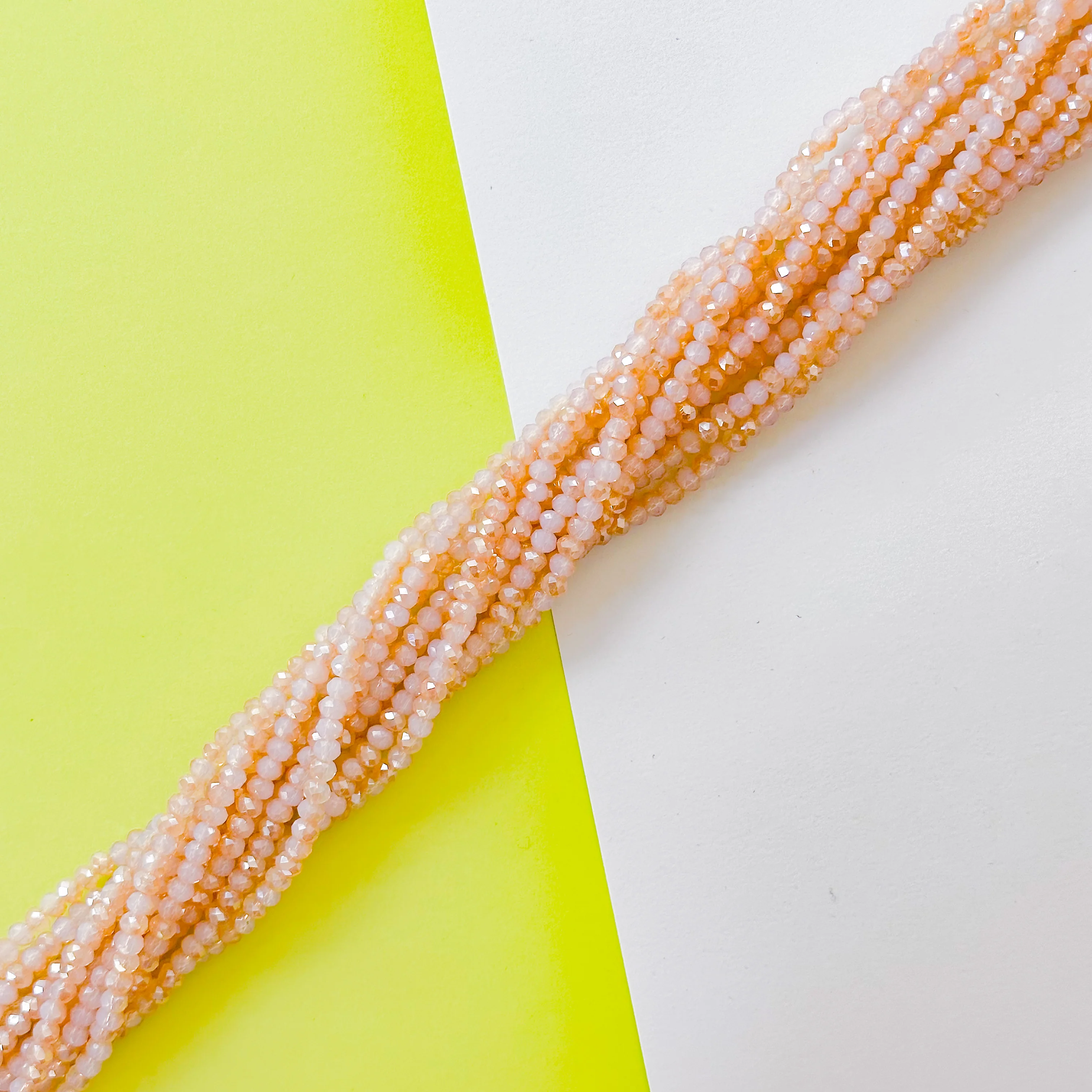 4mm Opal Shimmer Faceted Crystal Rondelle Strand