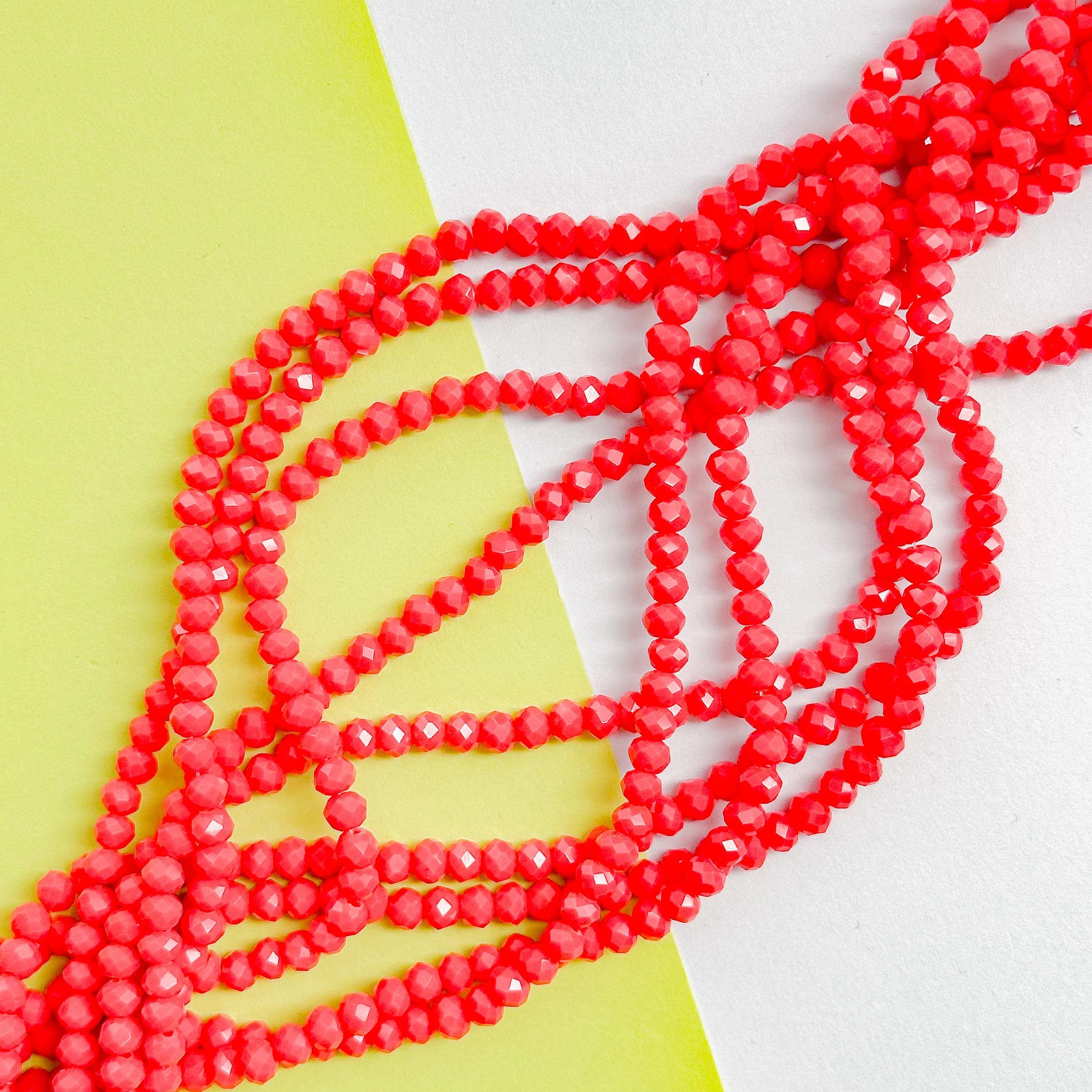 4mm Persian Red Faceted Crystal Rondelle Strand - Image 2