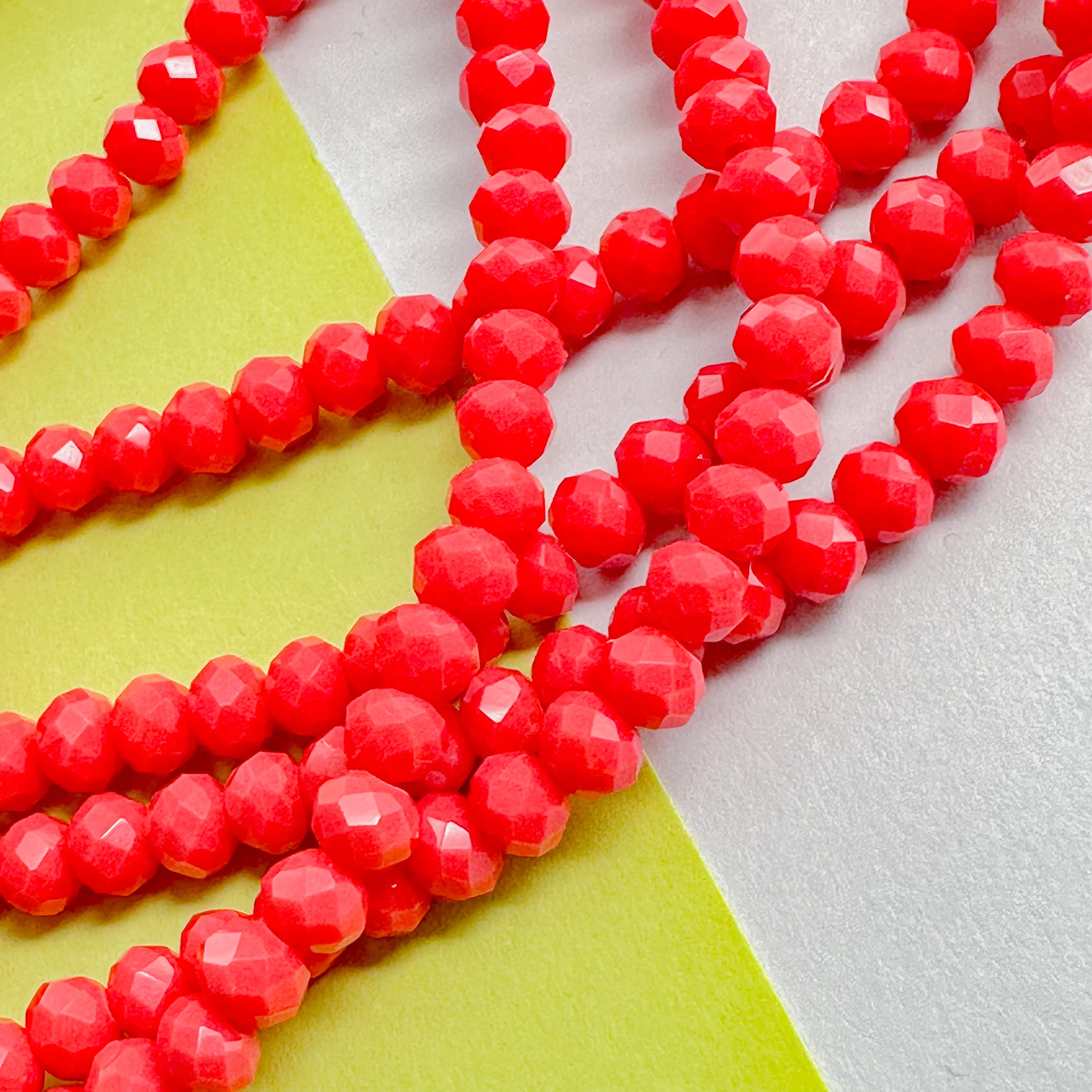 4mm Persian Red Faceted Crystal Rondelle Strand - Image 3