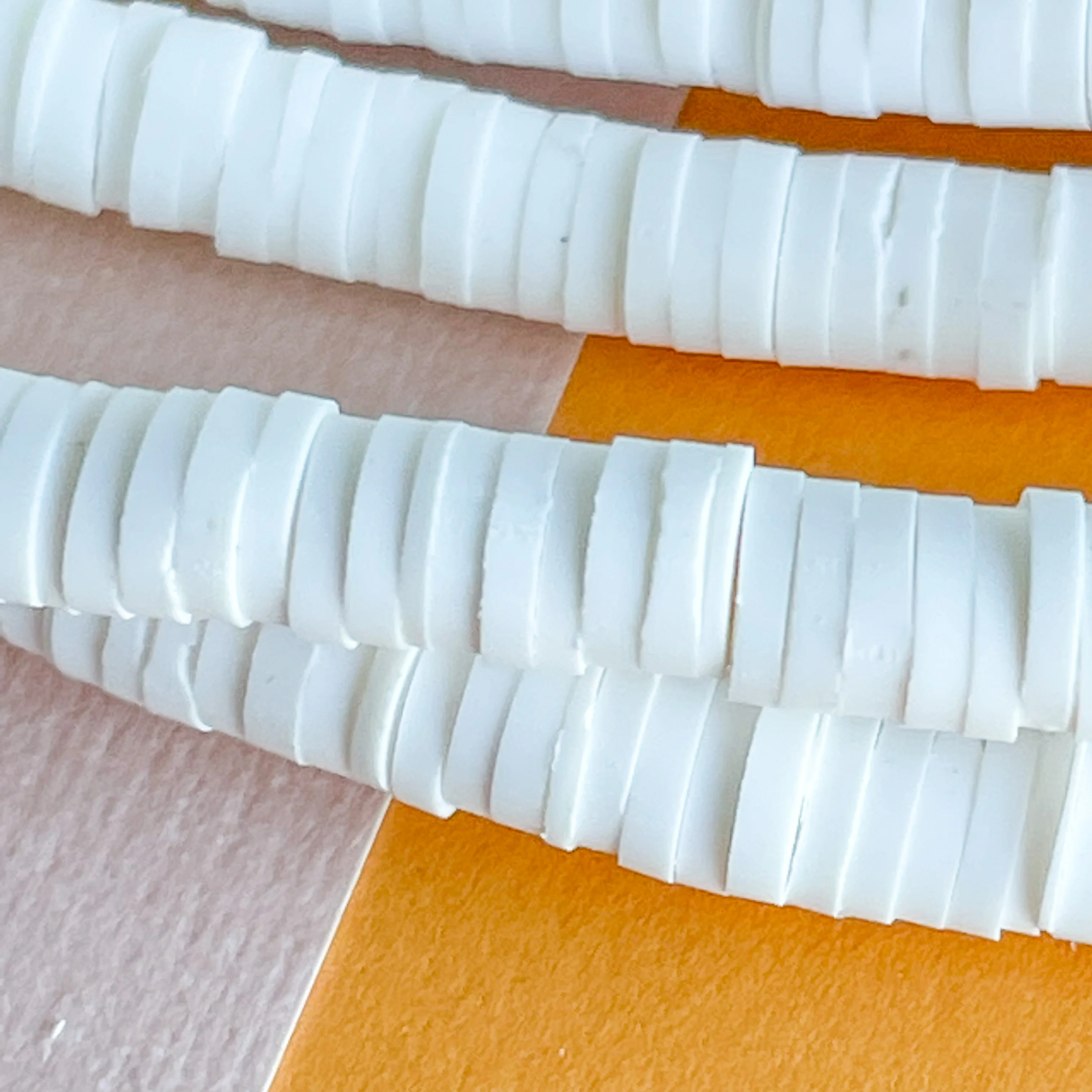 4mm Premium Copy Paper Polymer Clay Heishi Strand - Image 3