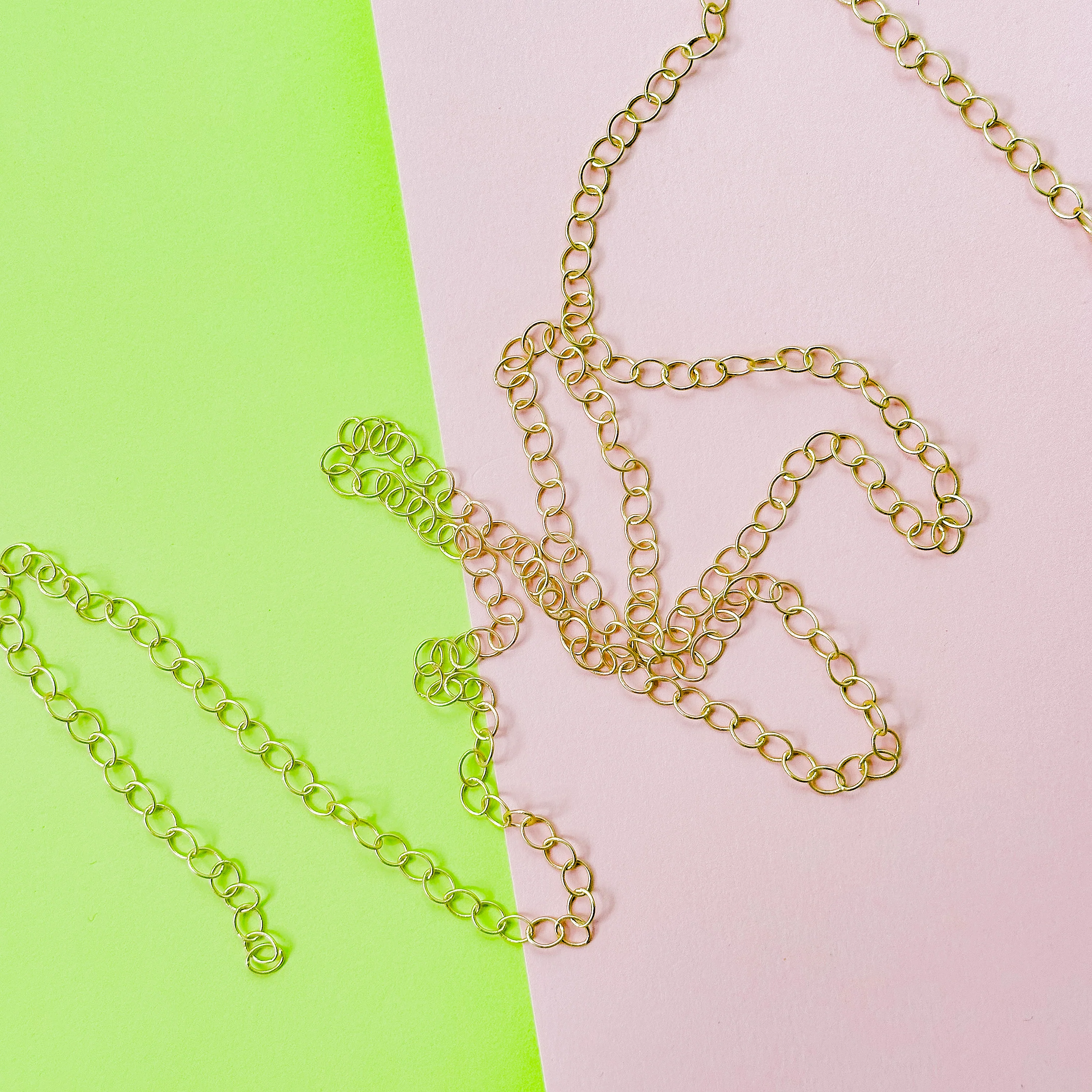 5mm Brushed Gold Oval Cable Chain - Image 2