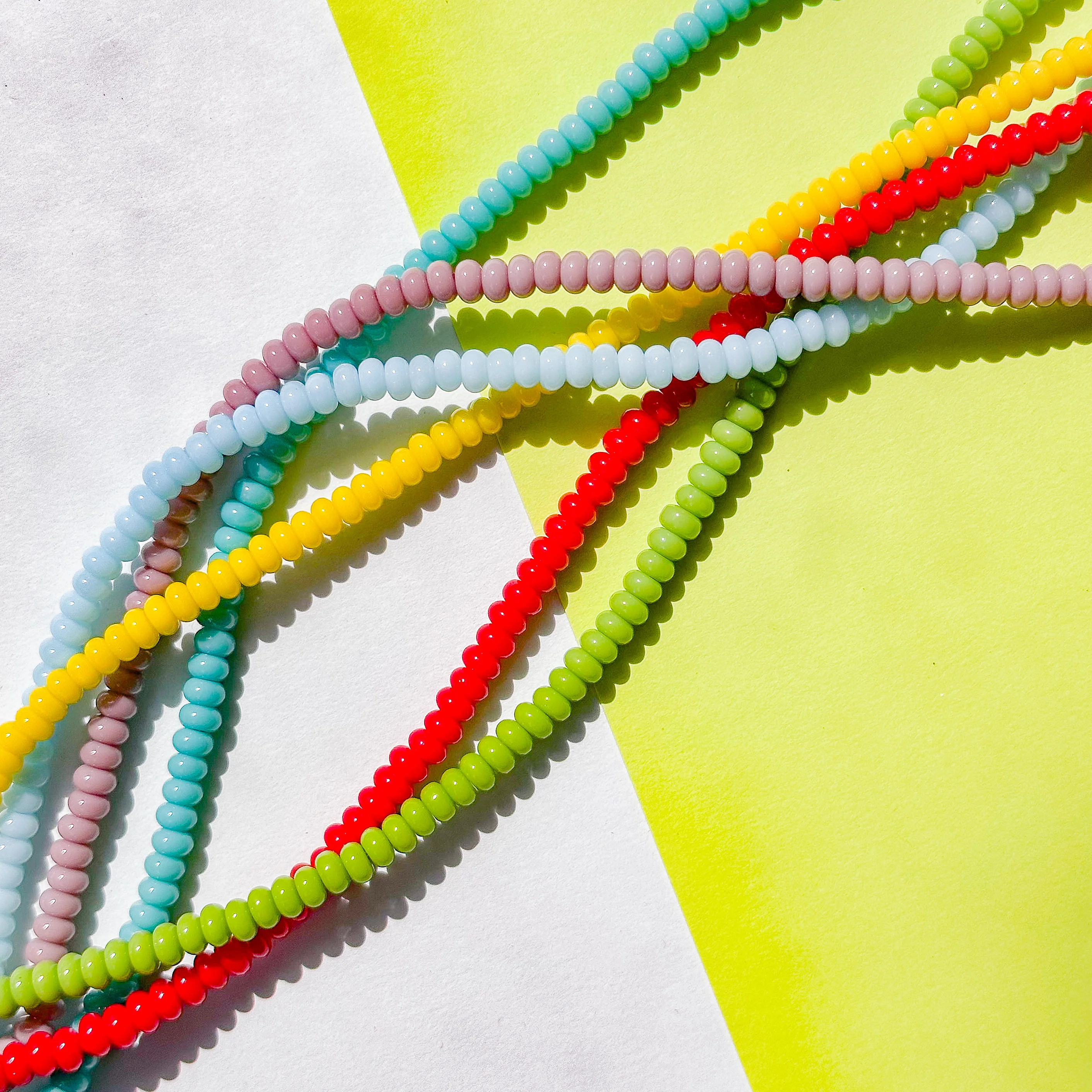 5mm Smooth Glass Rondelle Rainbow 6 Strand Bundle - Image 4