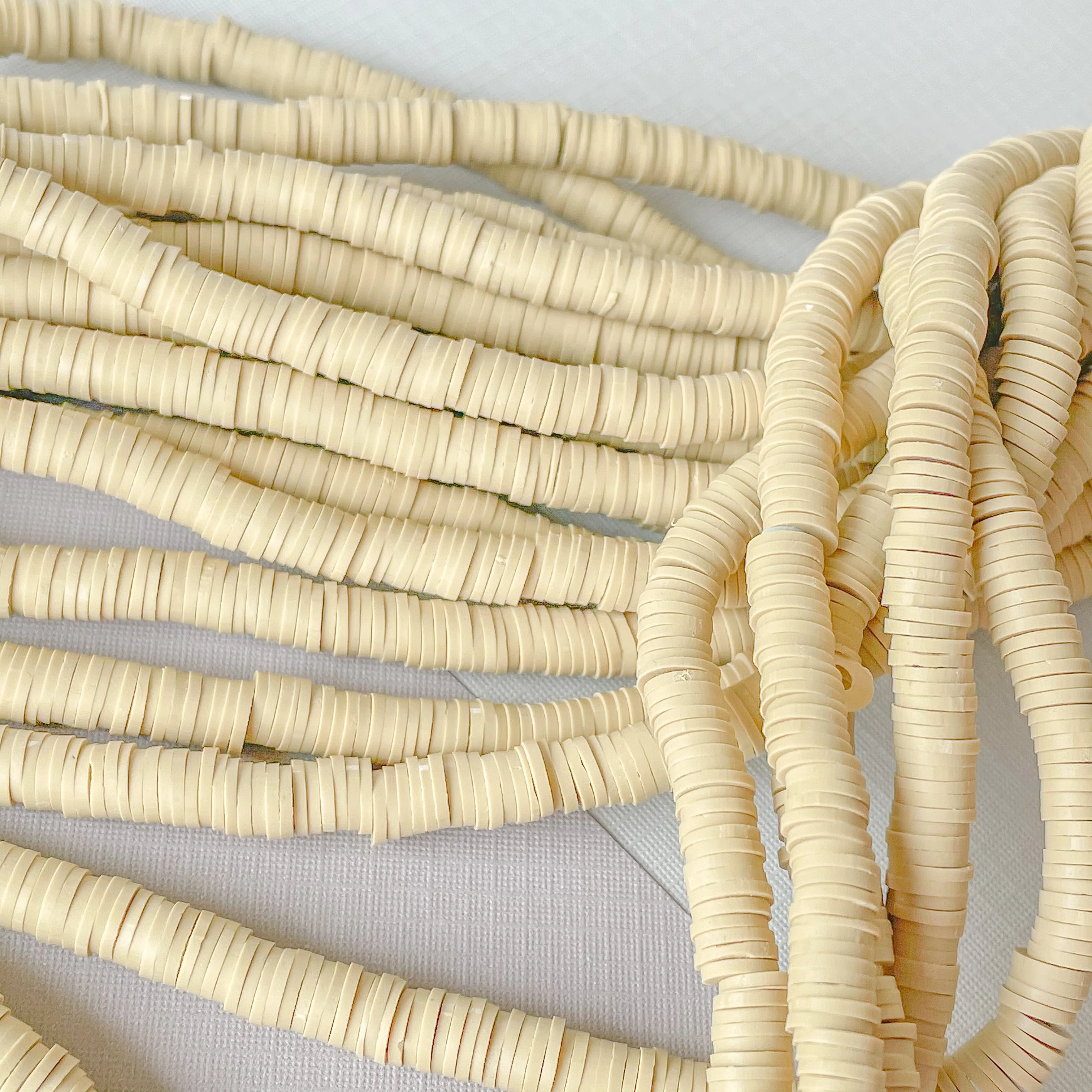 6mm Biscotti Polymer Clay Heishi Strand - Image 2
