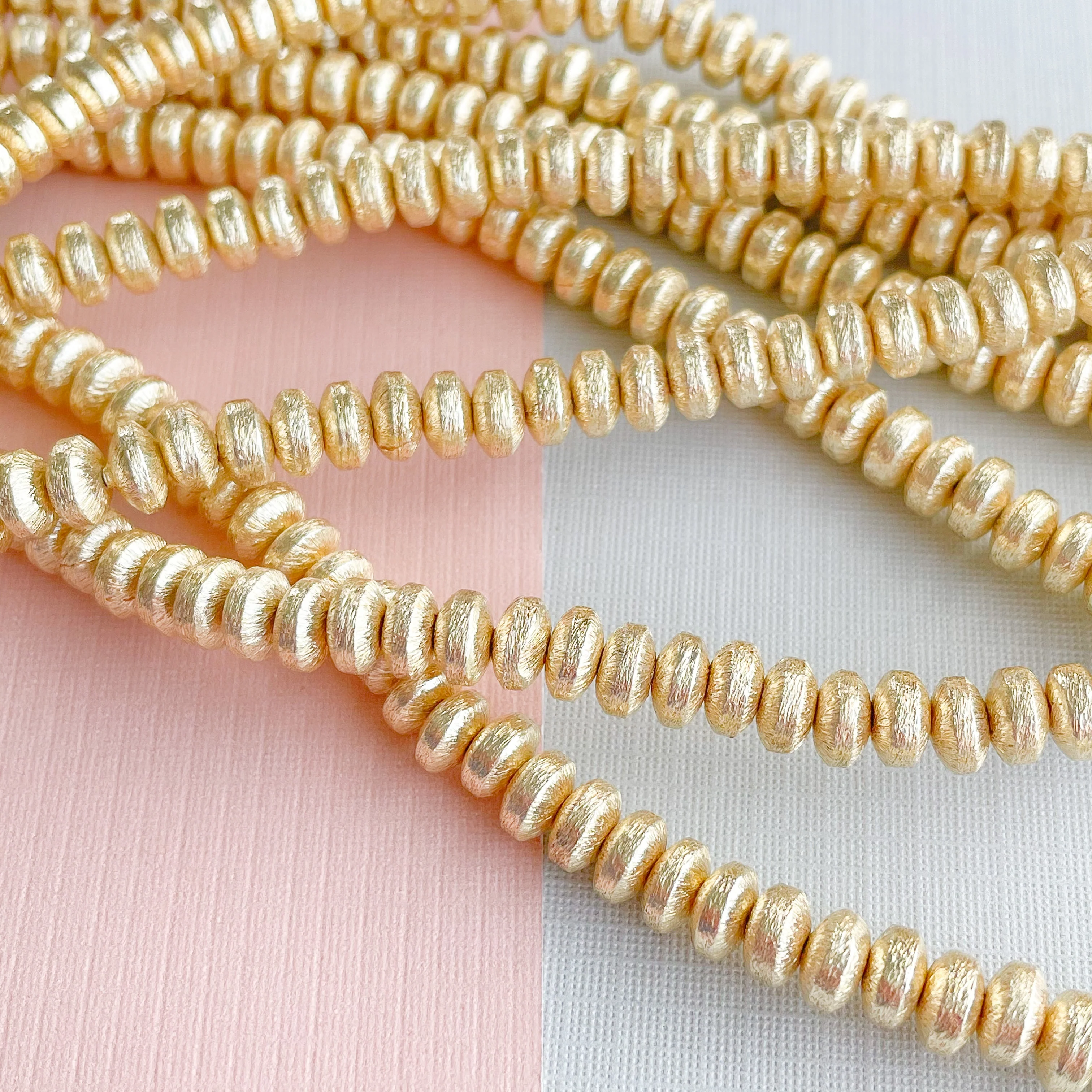 6mm Brushed Gold Saucer Strand - Image 2