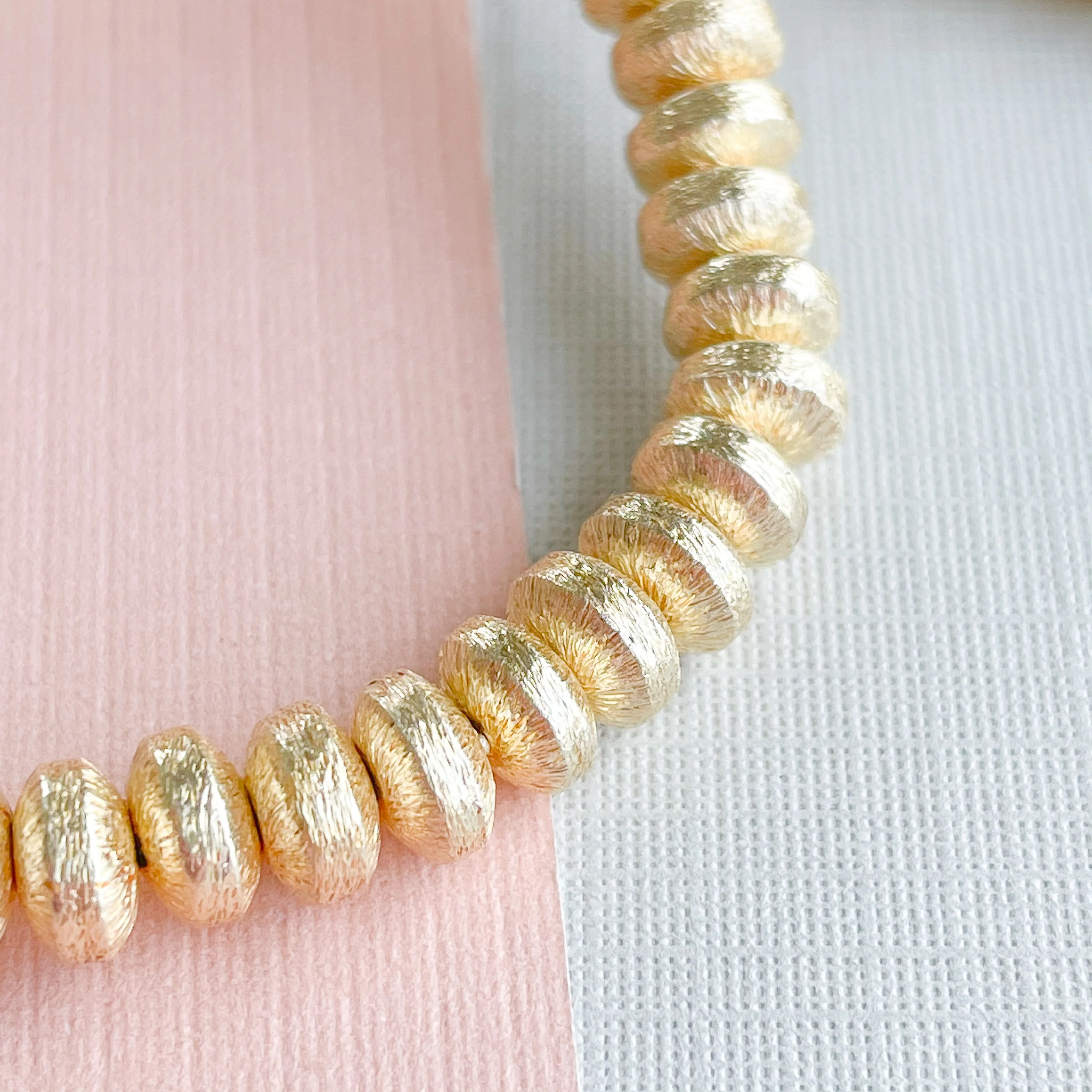 6mm Brushed Gold Saucer Strand - Image 3