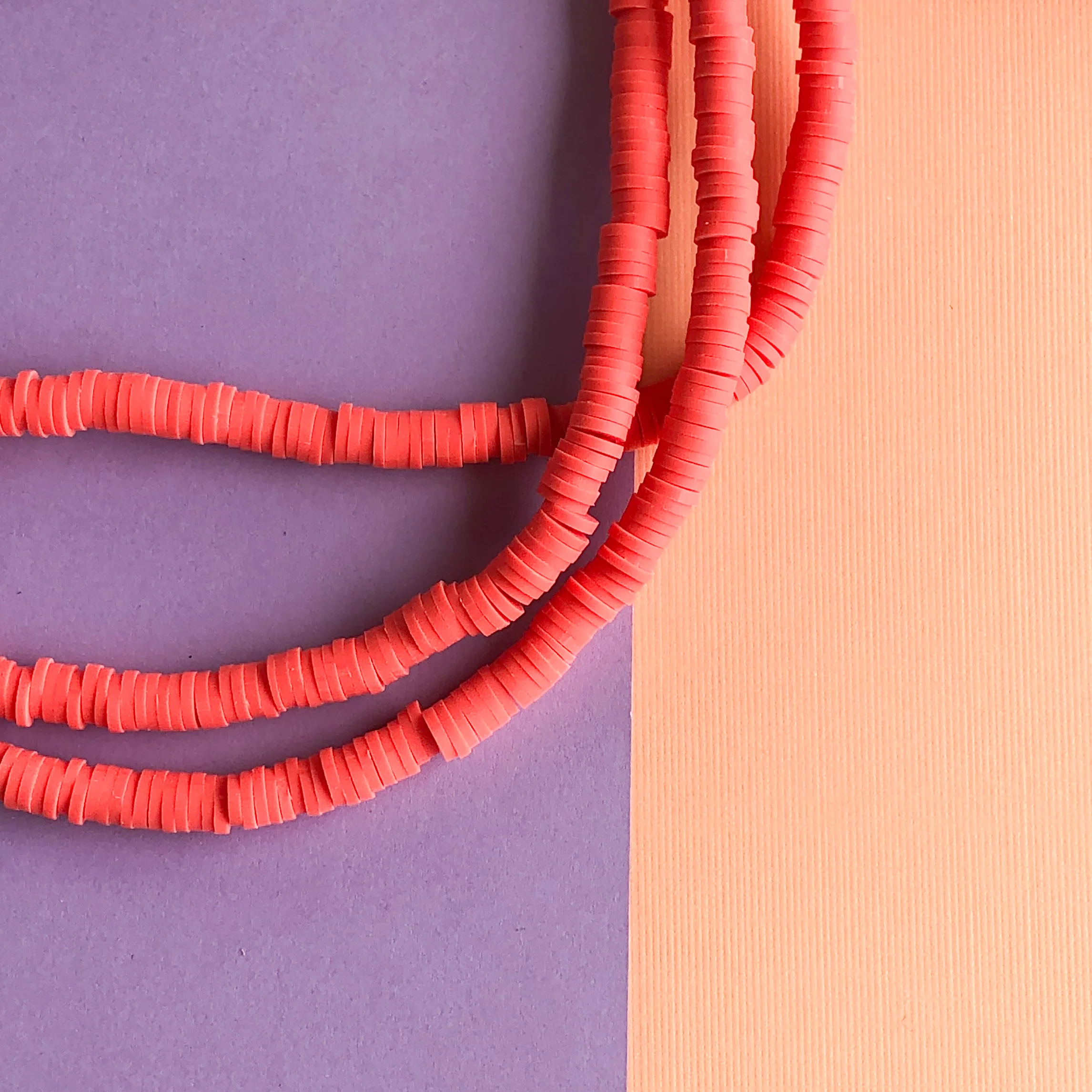 6mm Cayenne Polymer Clay Heishi Strand - Image 2