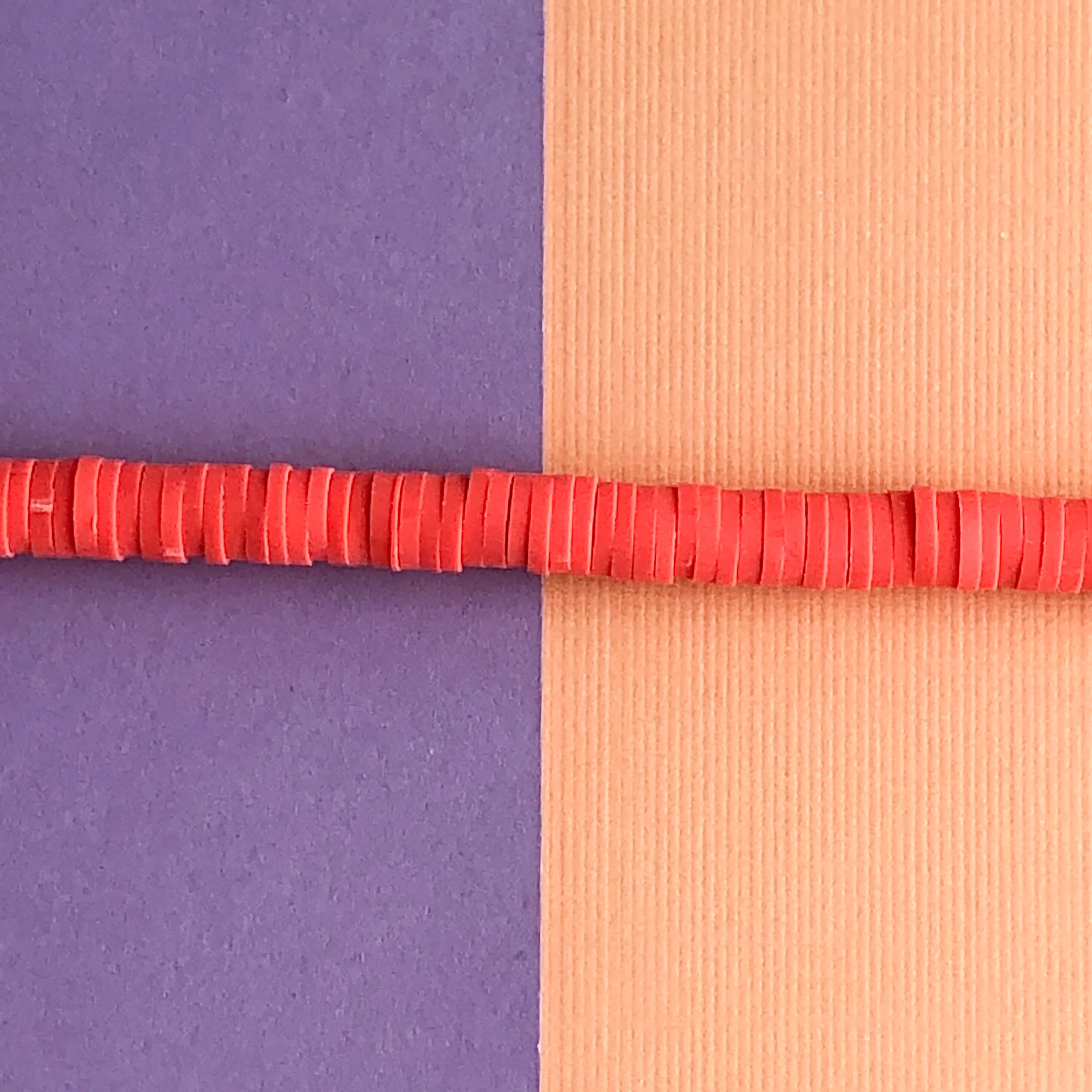 6mm Cayenne Polymer Clay Heishi Strand - Image 3