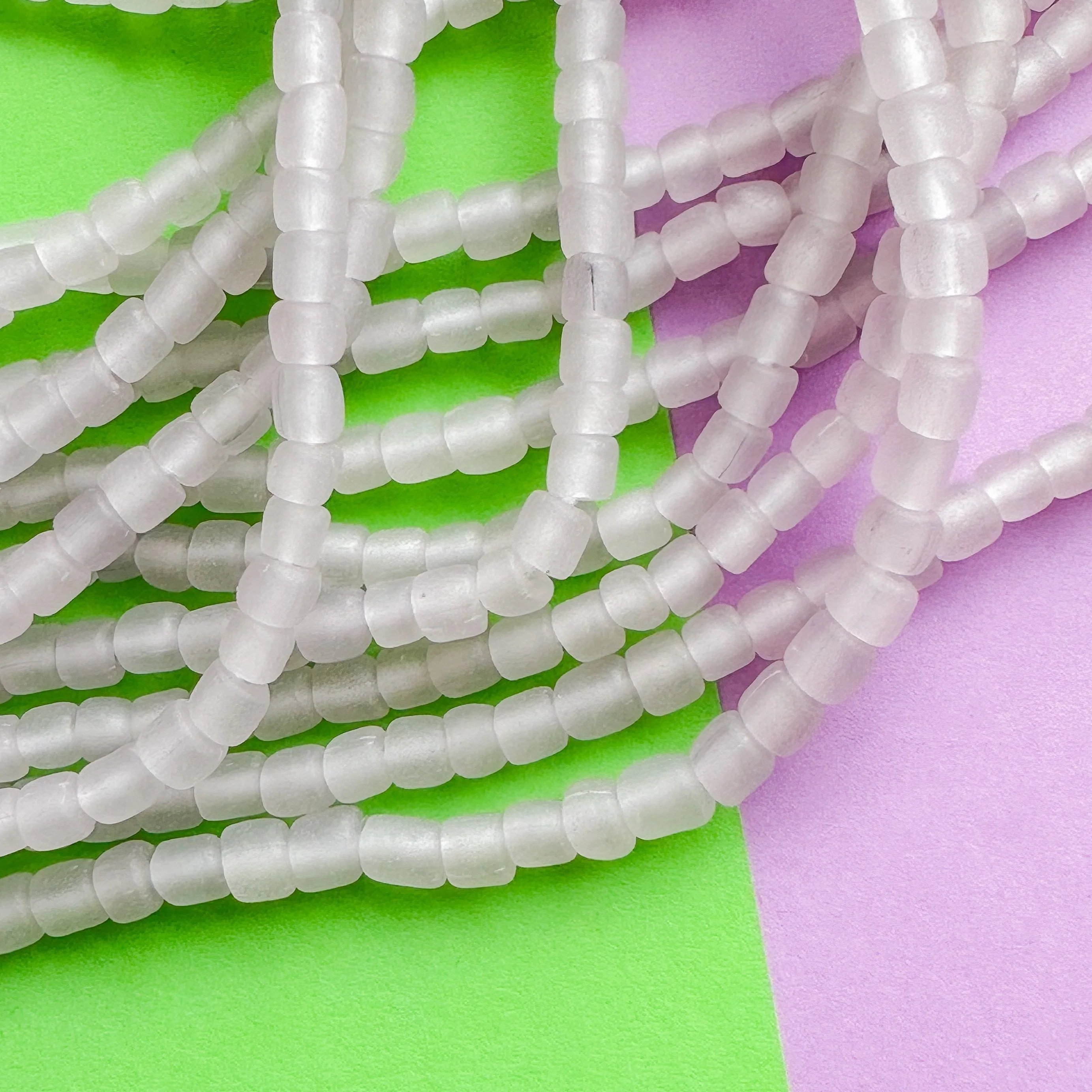 6mm Frosted Light Purple Java Glass Strand - Image 3