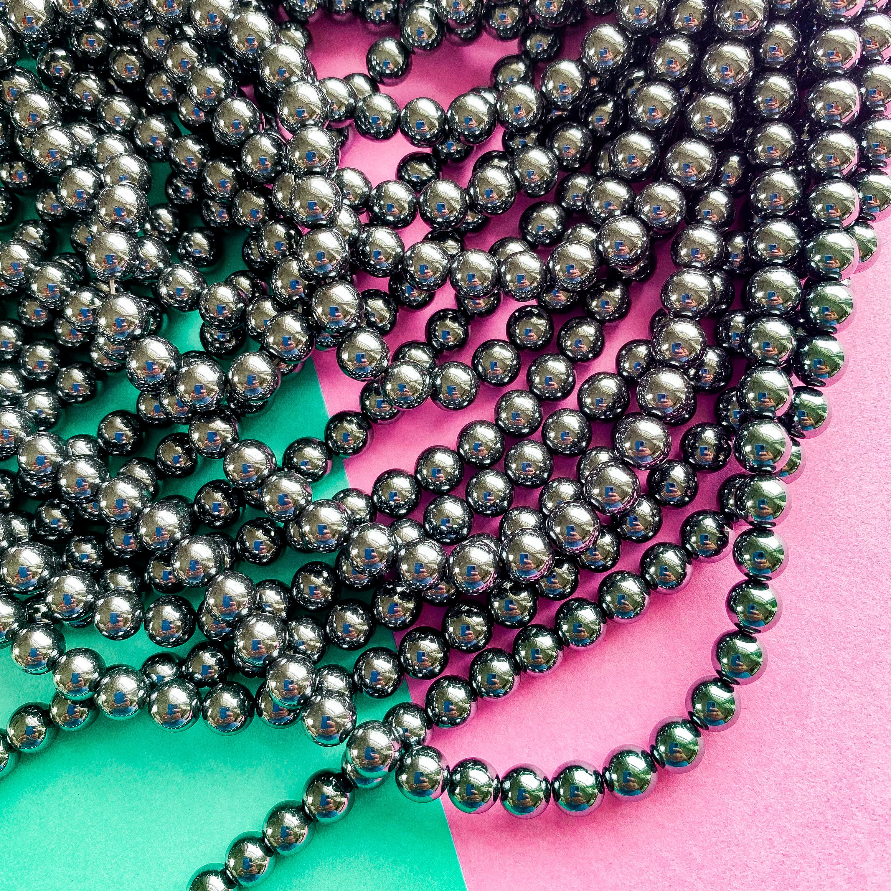 6mm Hematite Rounds Strand - Image 2
