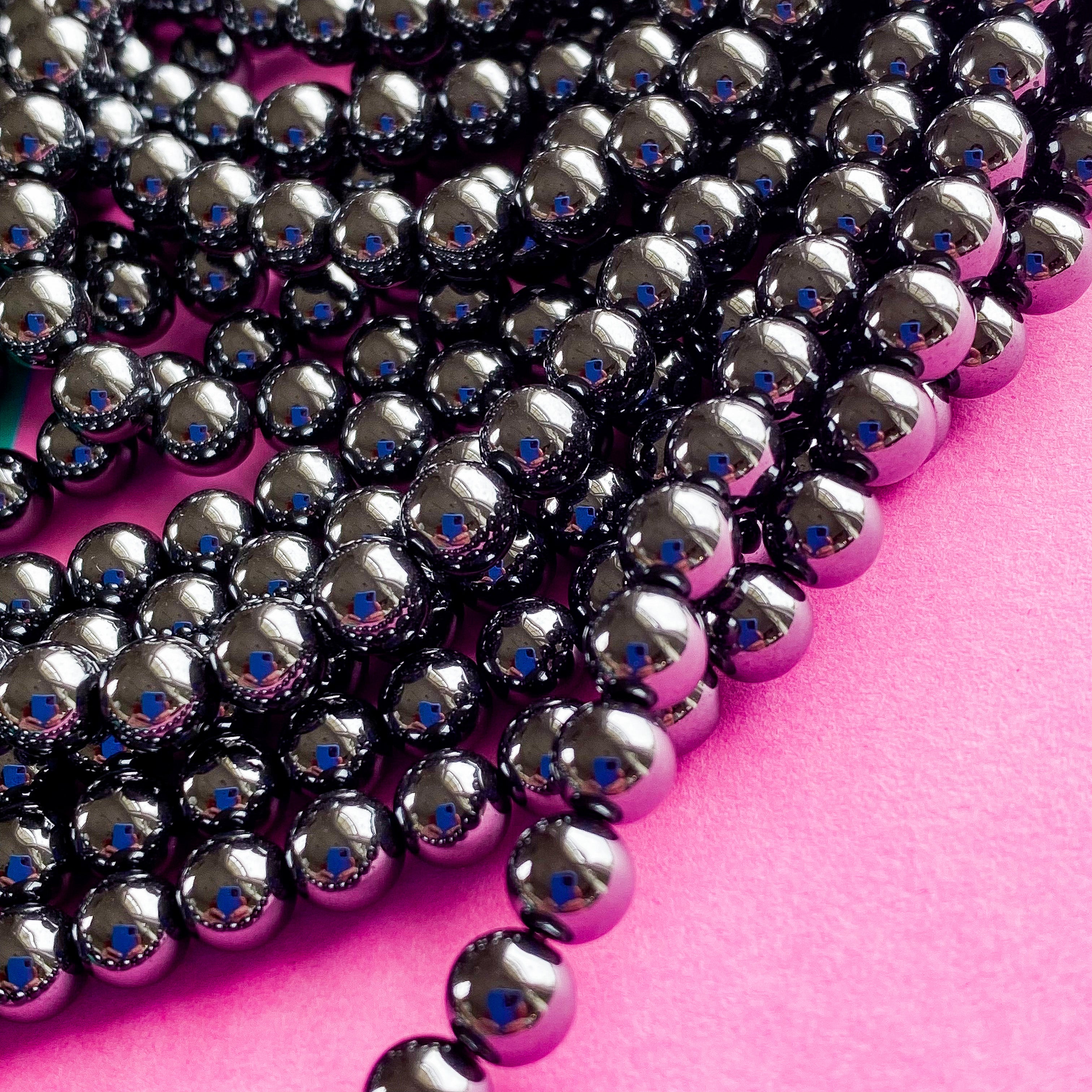 6mm Hematite Rounds Strand - Image 3