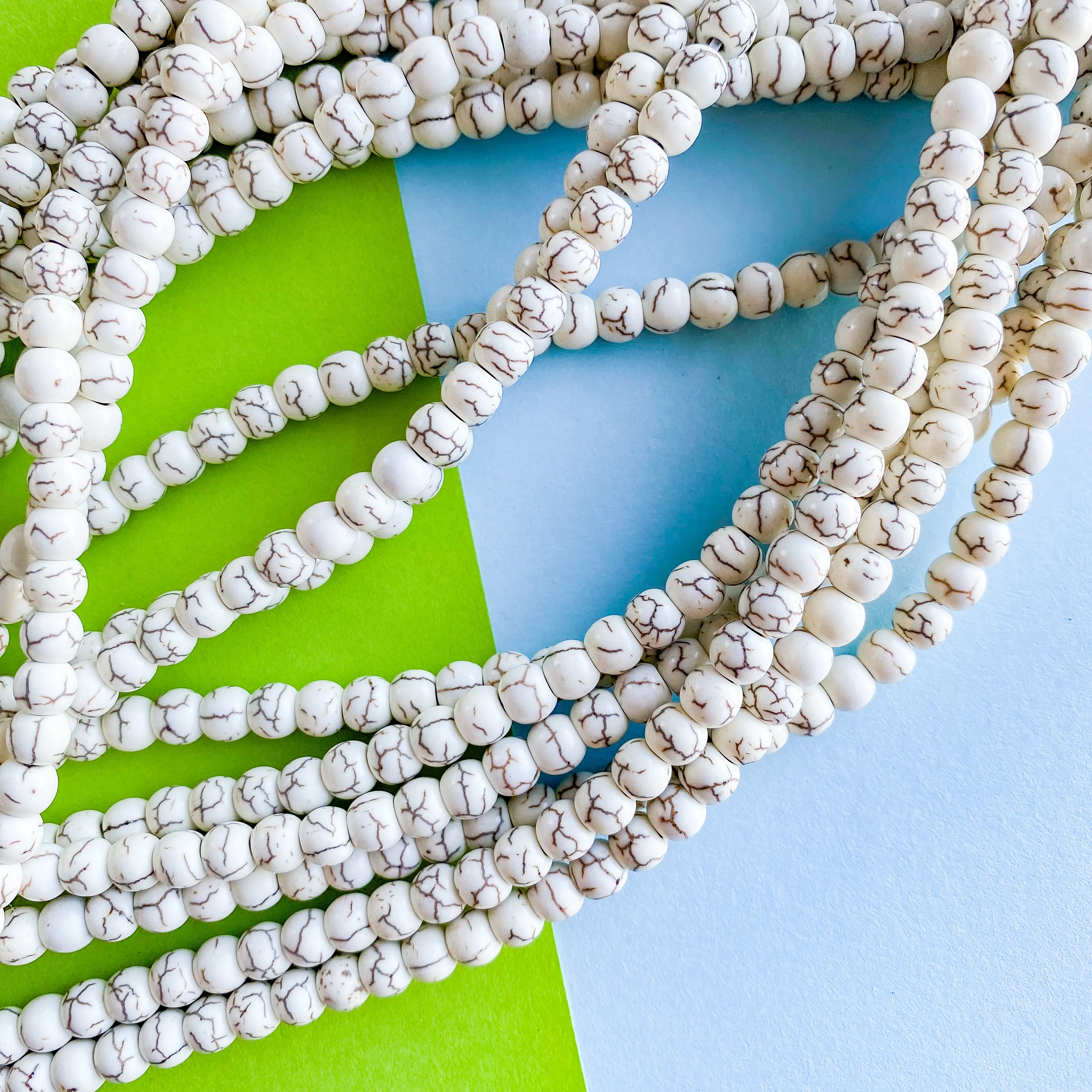 6mm Cream Magnesite Rounds Strand - Image 2