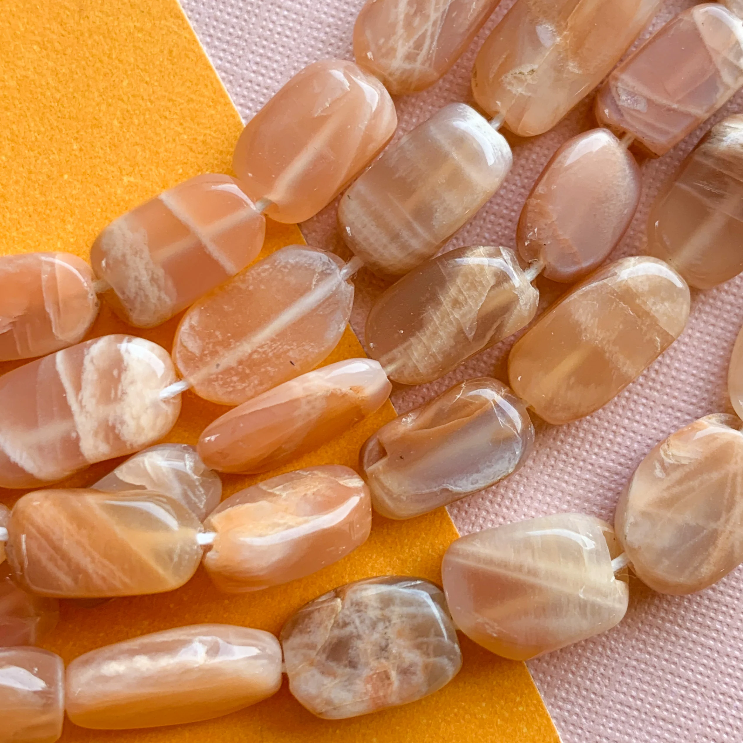 6mm Smooth Sunstone Nugget Strand - Image 2