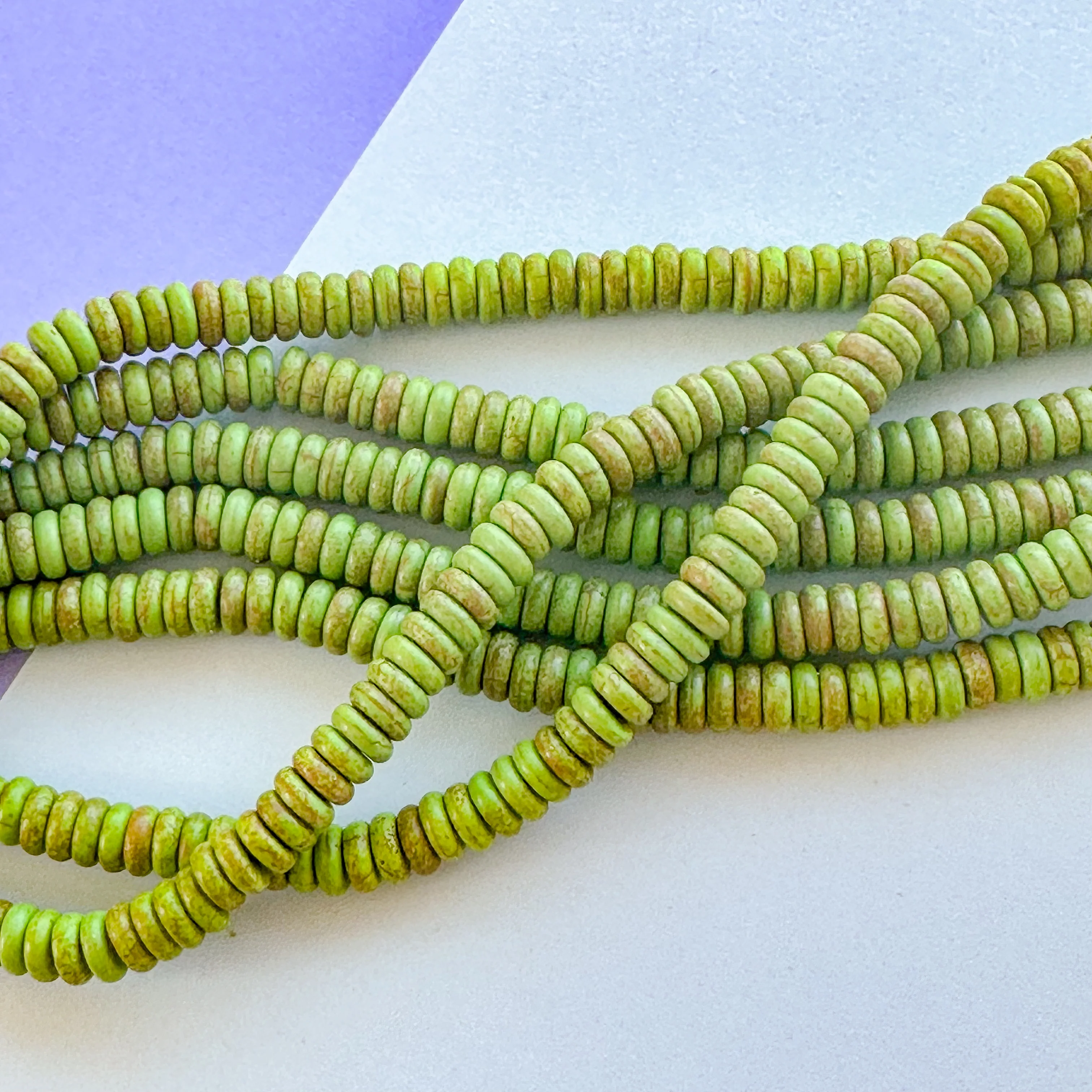 6mm Tropical Green Magnesite Disc Strand - Image 3