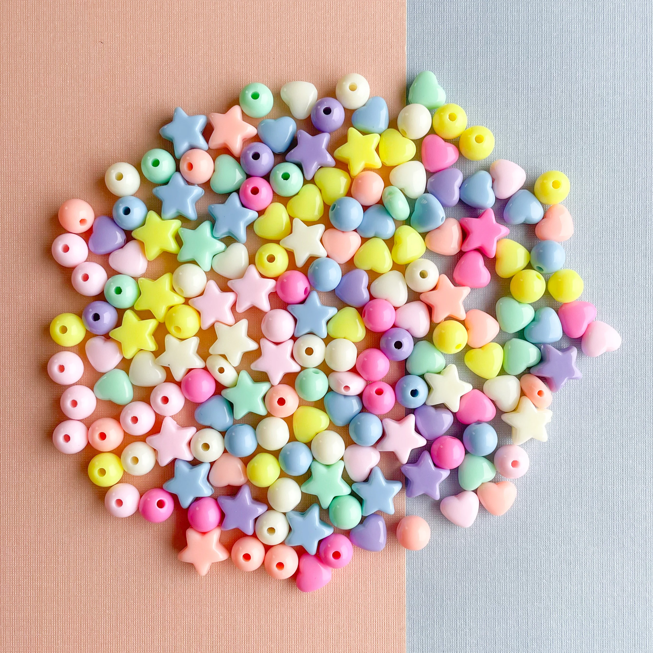 8-11mm Pastel Acrylic Hearts + Stars + Rounds Pack - Image 5