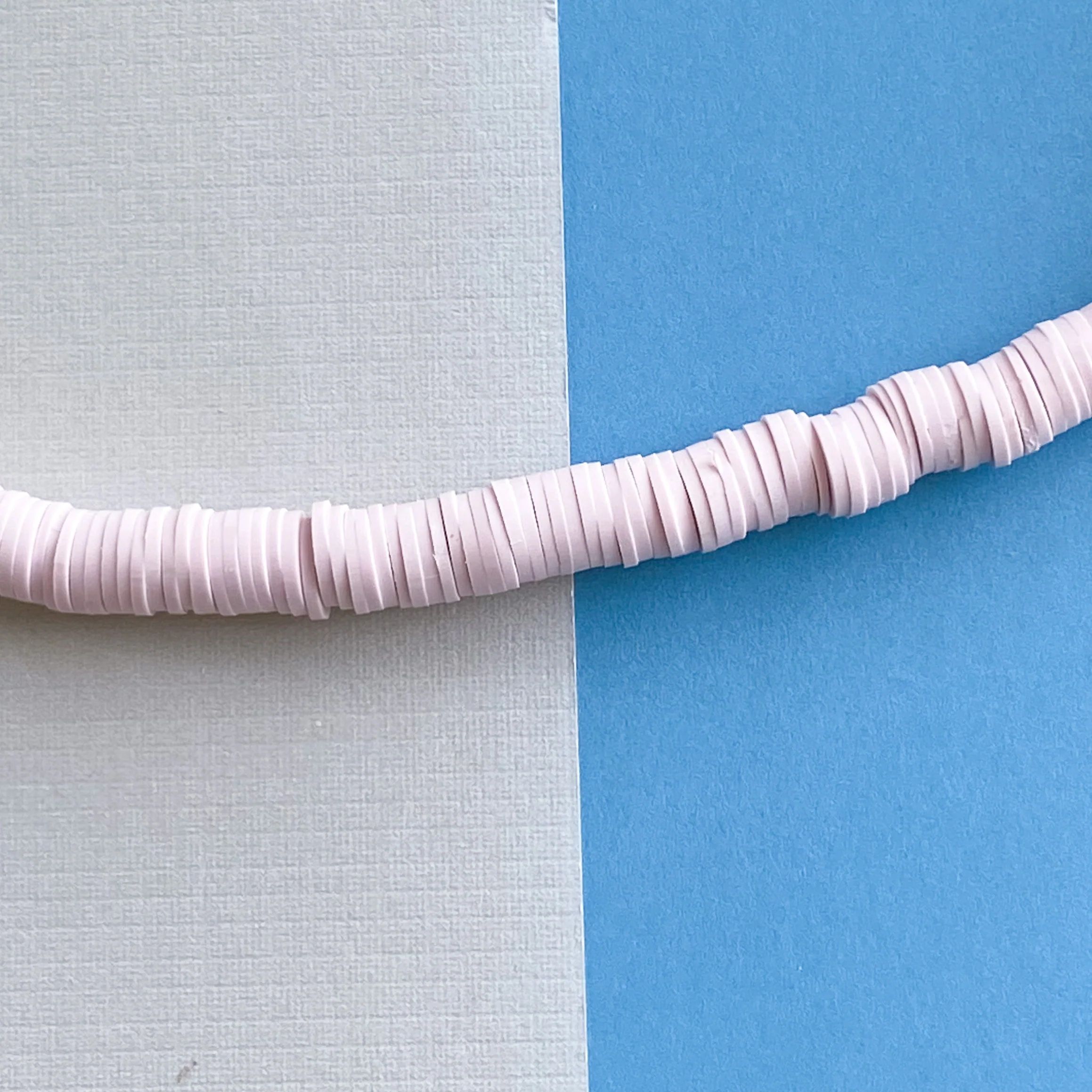8mm Cherry Creme Polymer Clay Heishi Strand - Image 3