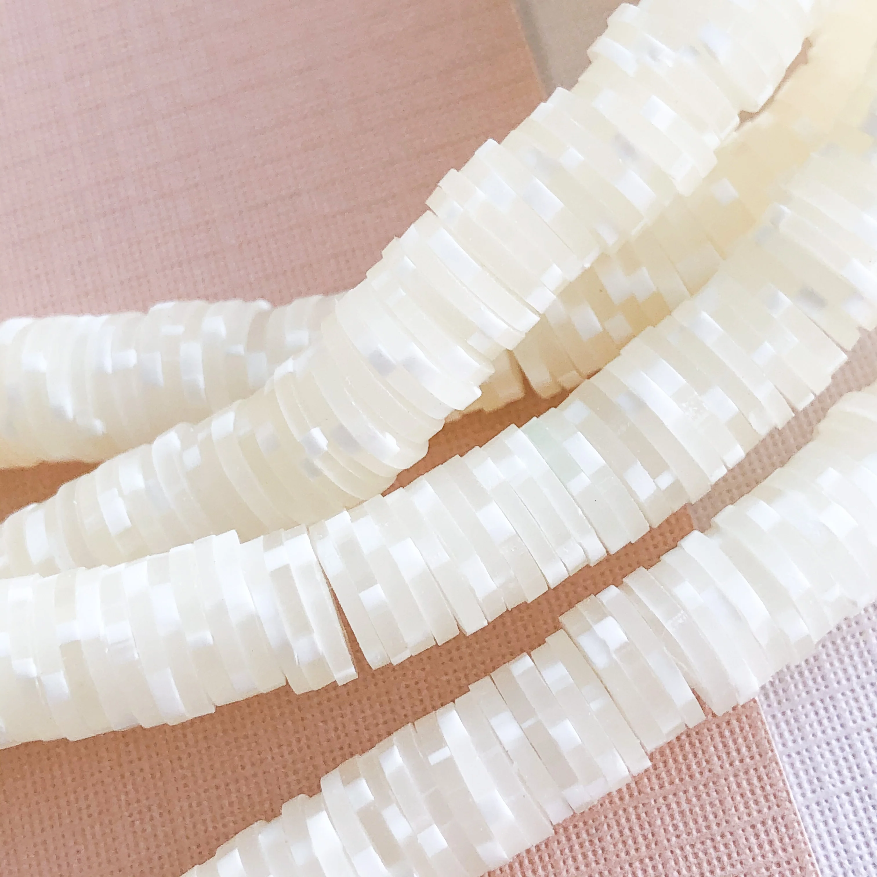 8mm Coconut Confetti Polymer Clay Heishi Strand - Image 2