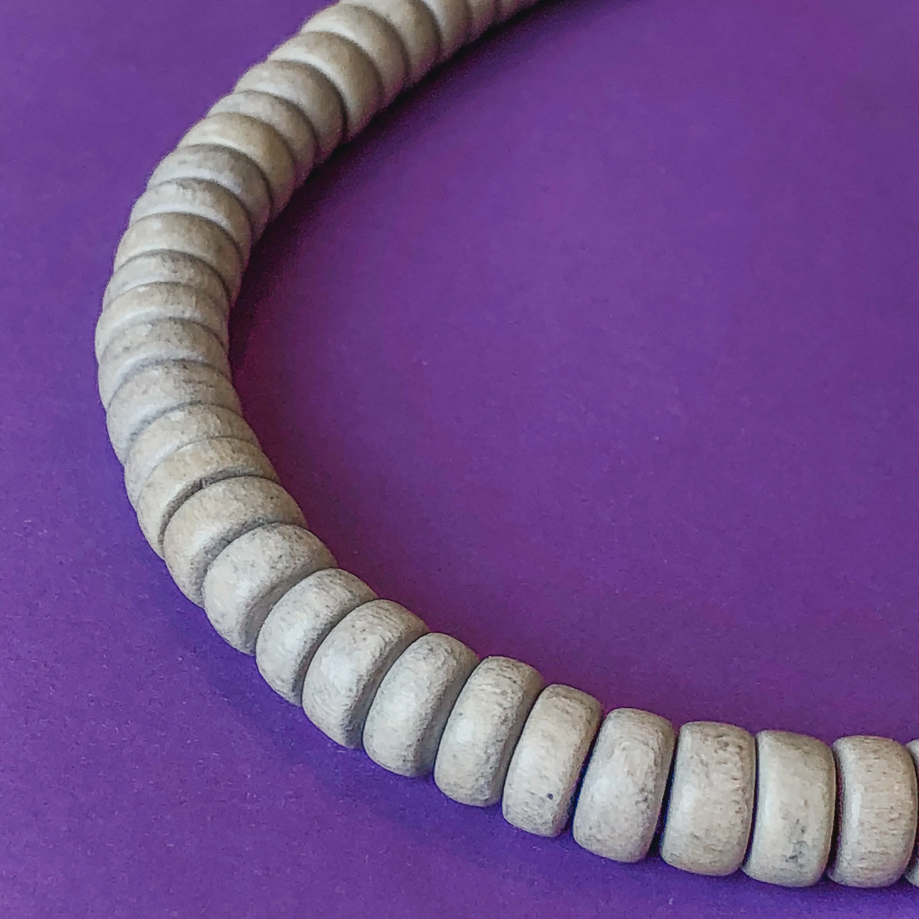 8mm Gray Wood Rondelle Strand - Image 3