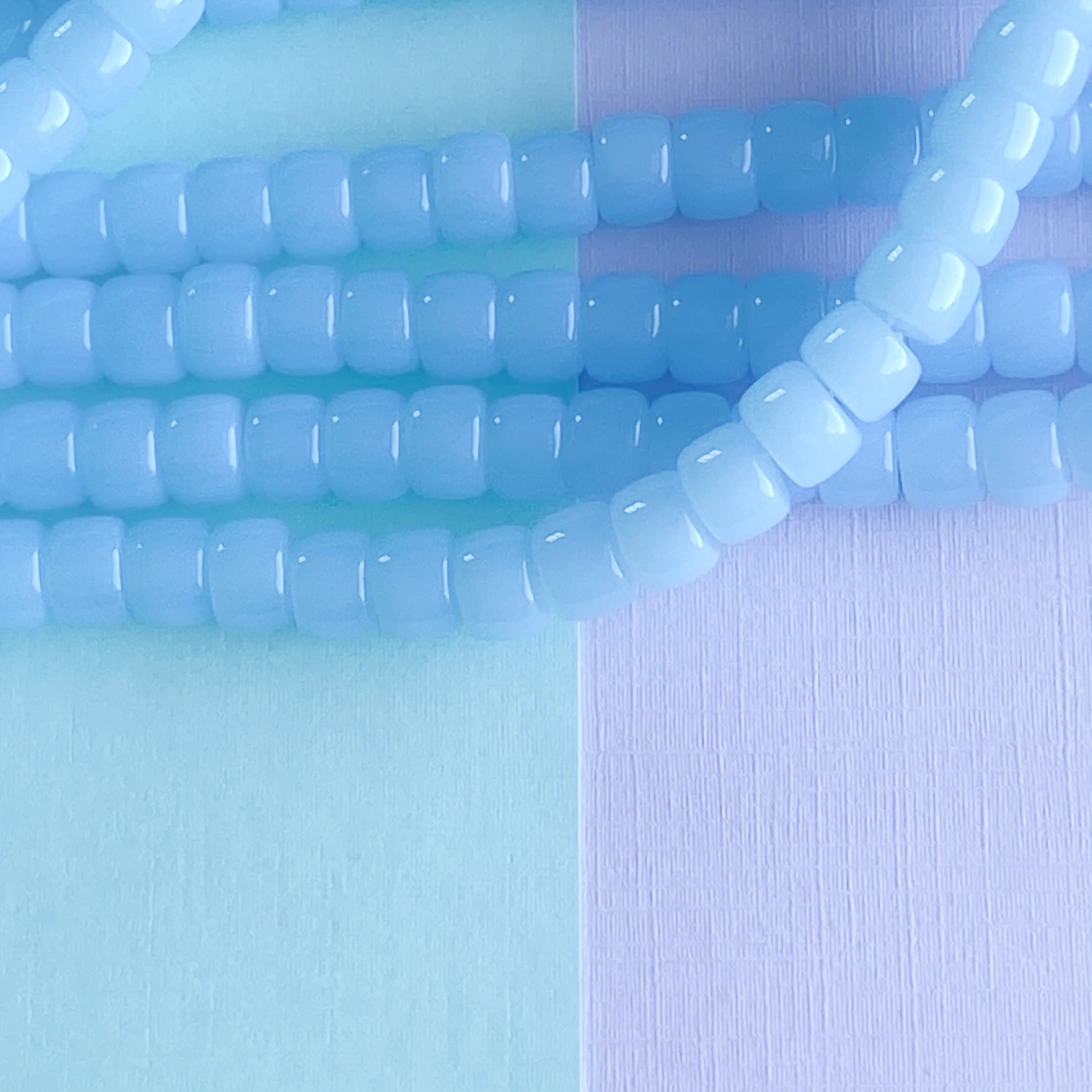 8mm Half Moon Glass Roller Strand - Image 2