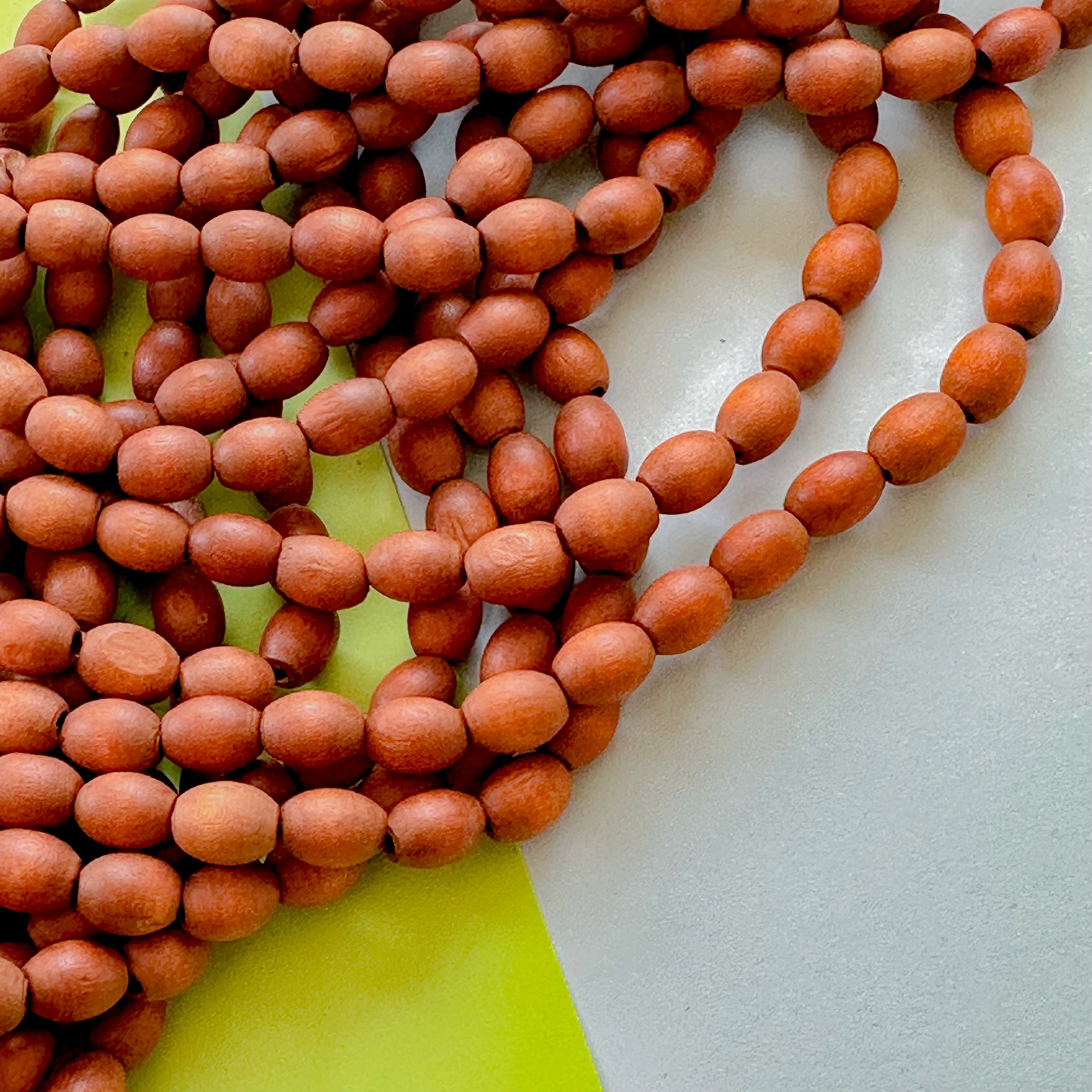 8mm Light Brown Wood Barrel Strand - Image 3