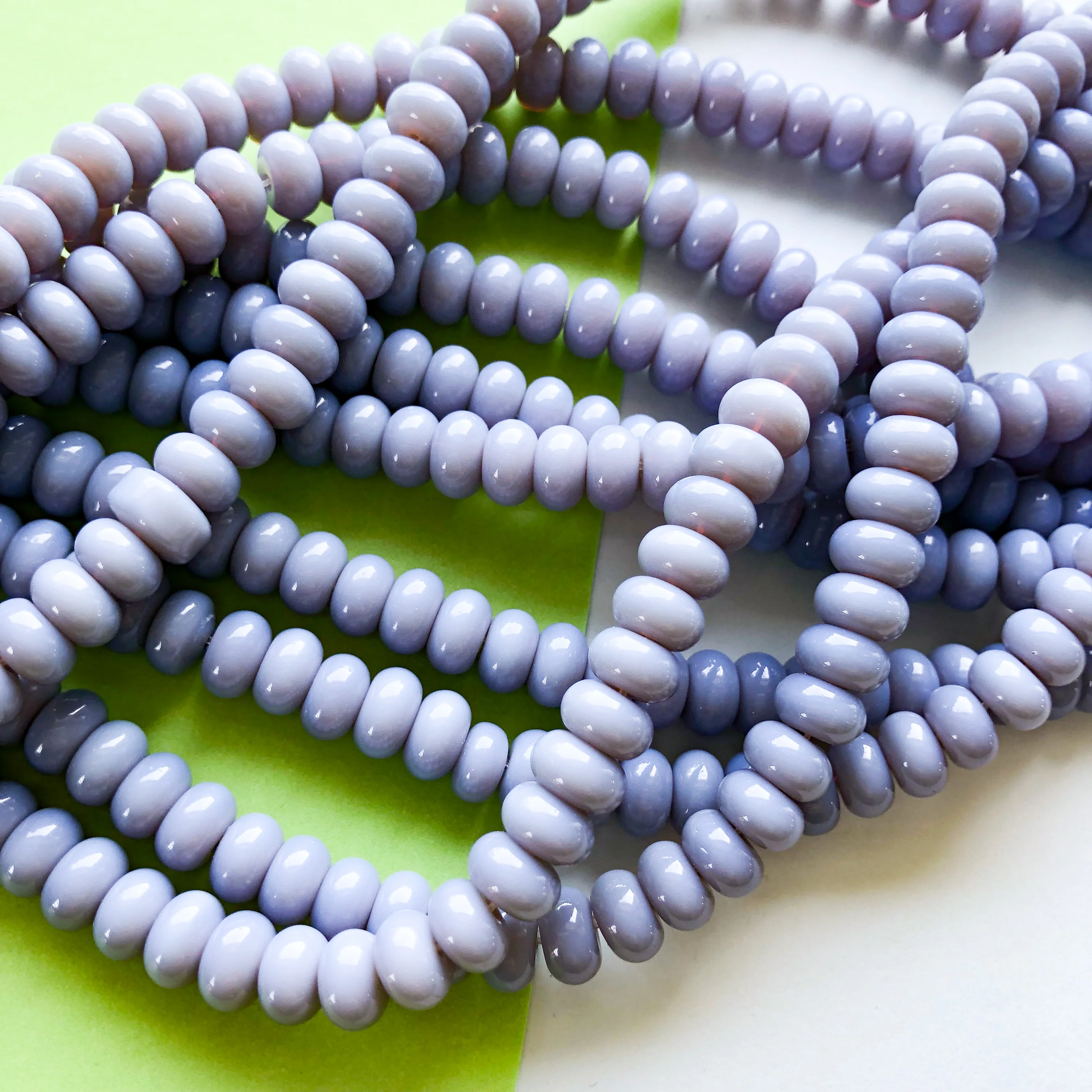 8mm Lilac Mist Glass Rondelle Strand - Image 2