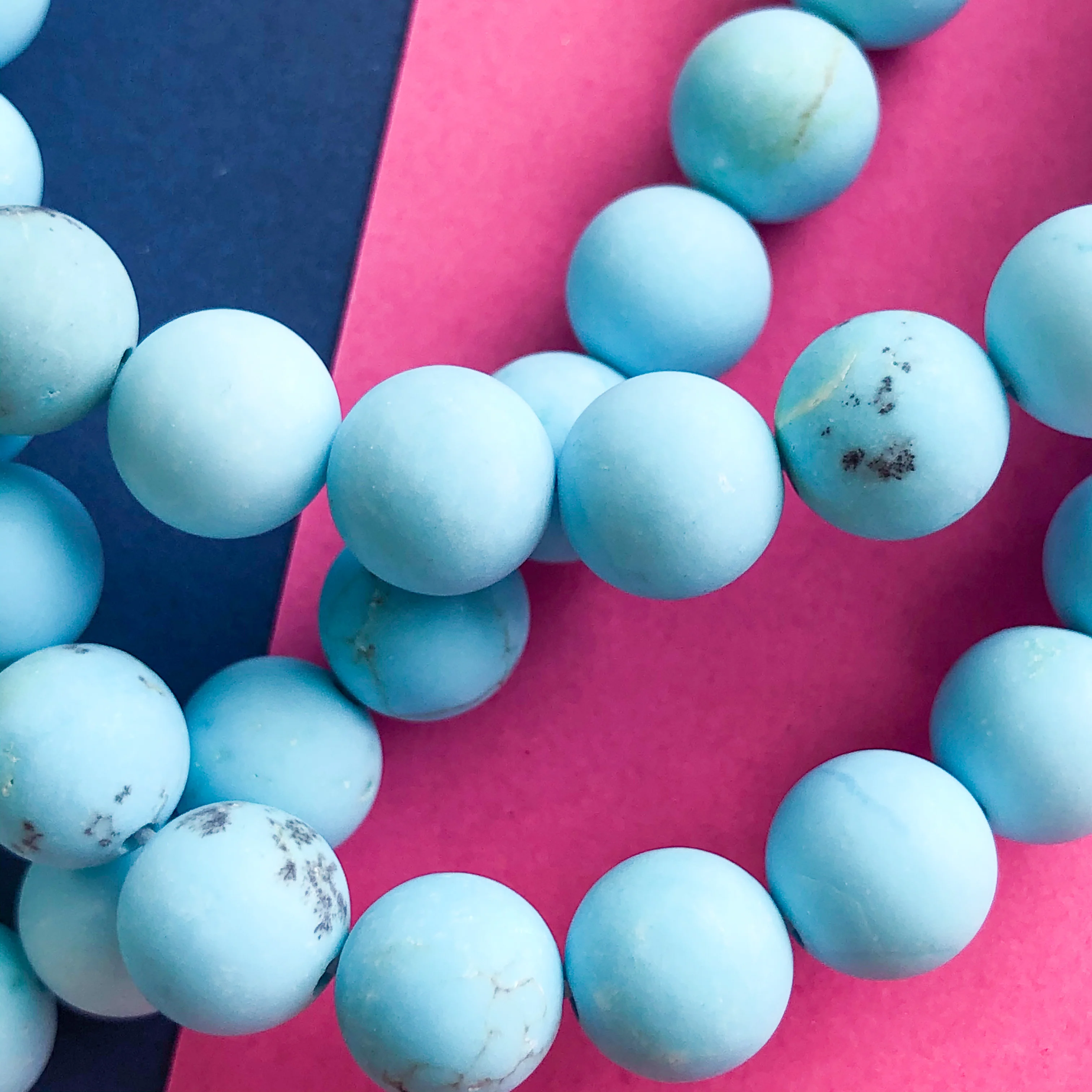8mm Matte Turquoise Howlite Rounds Strand - Image 2