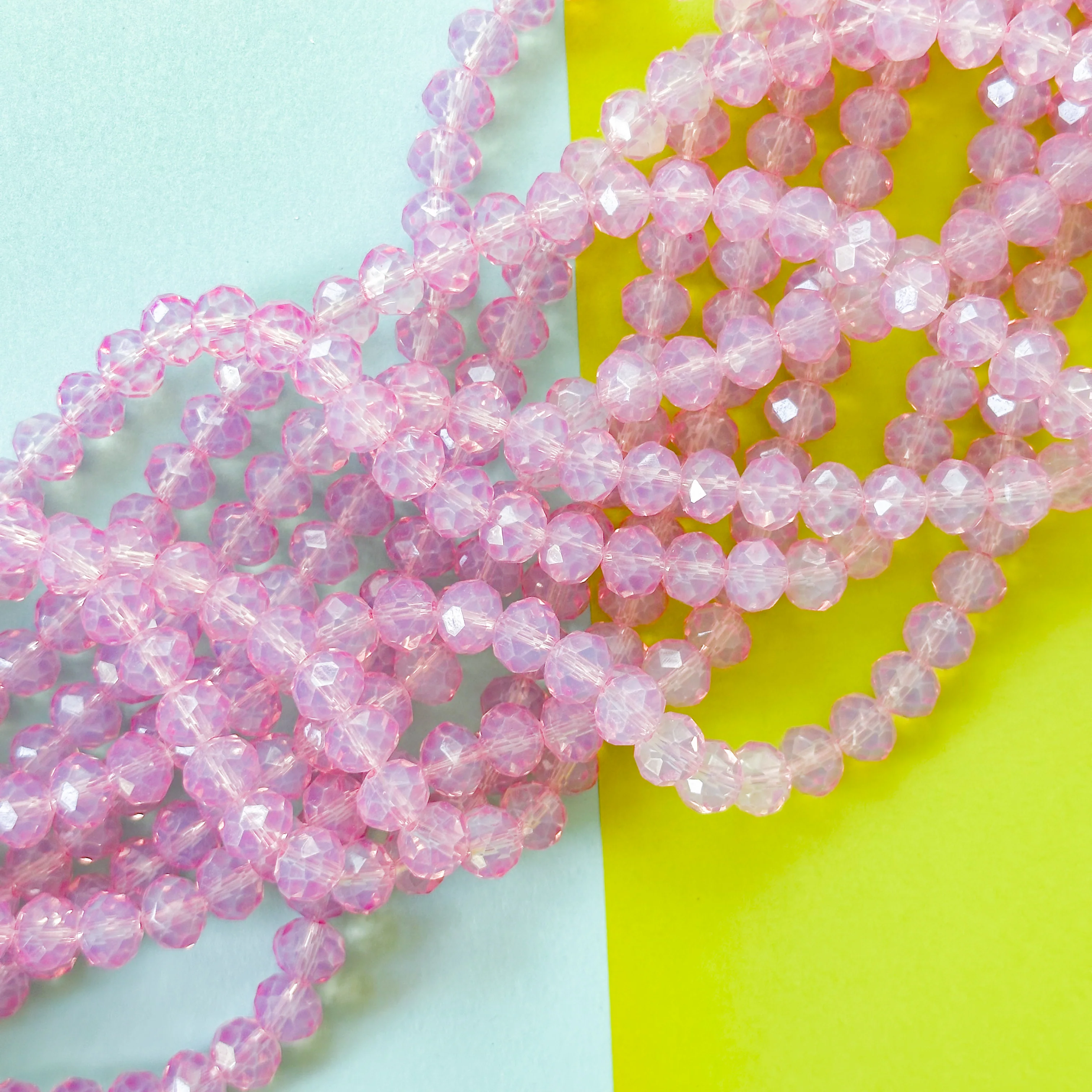 8mm Orchid Haze Faceted Crystal Rondelle Strand - Image 3