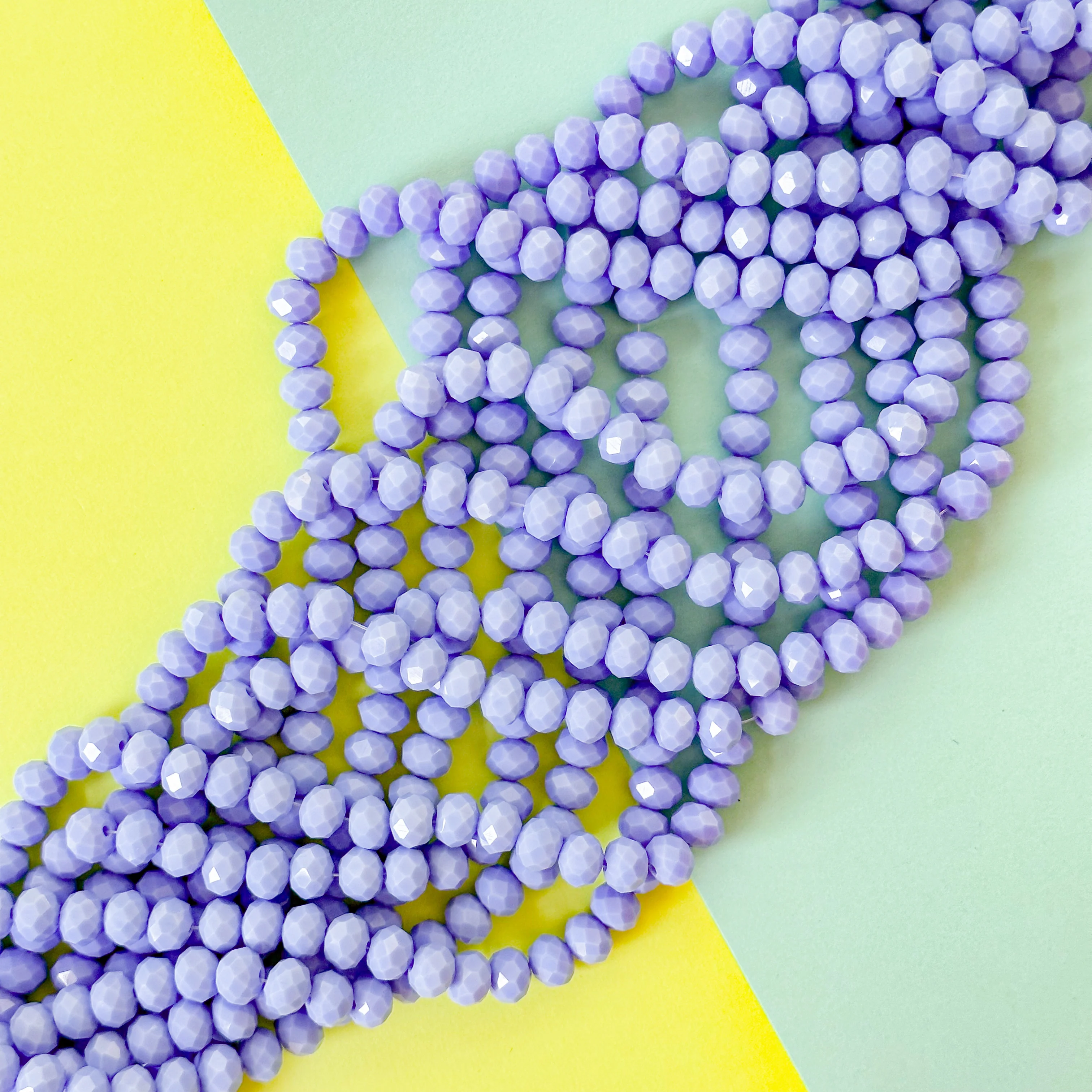 8mm Periwinkle Faceted Crystal Rondelle Strand - Image 2