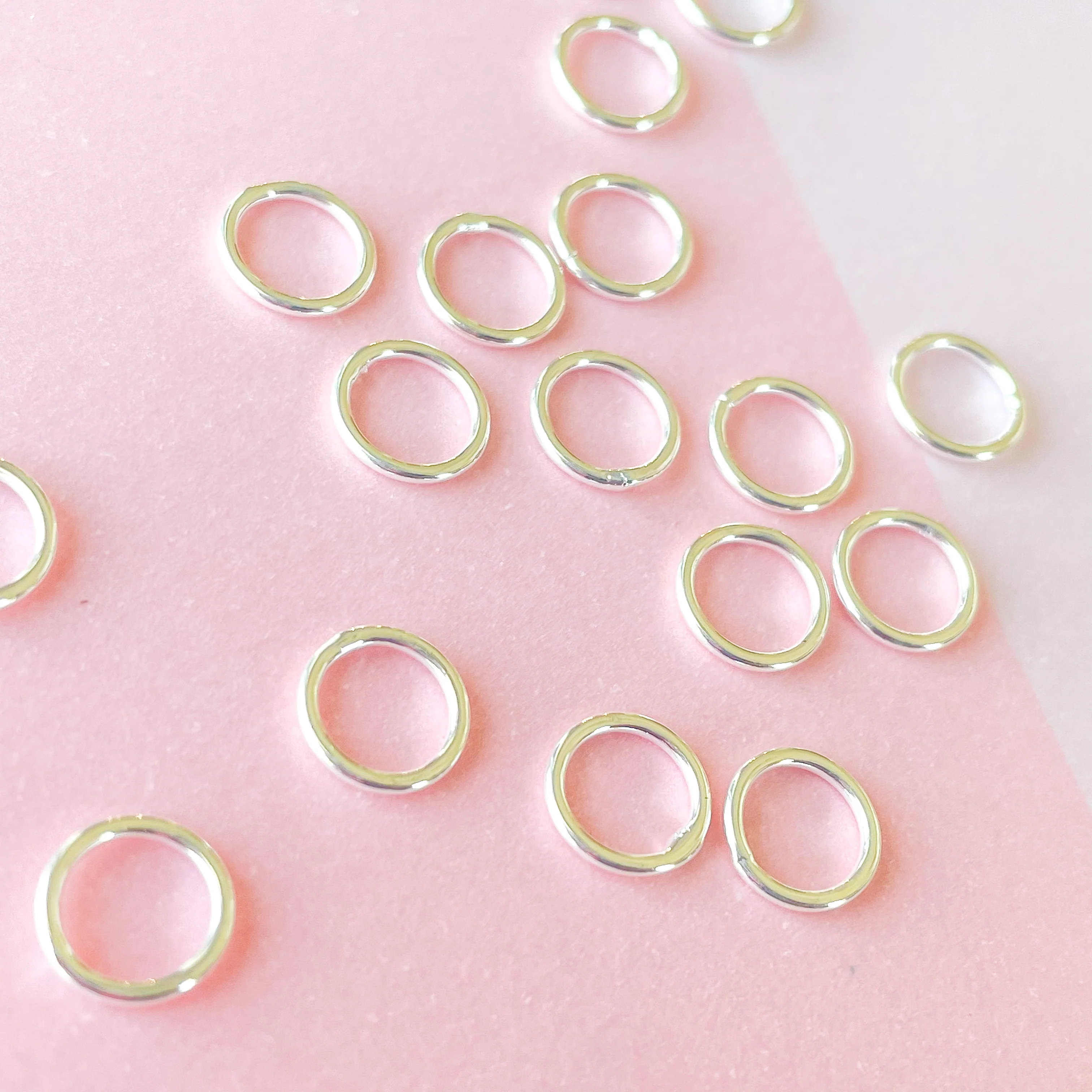 8mm Silver Soldered Jump Ring - 10 Pack - Image 2