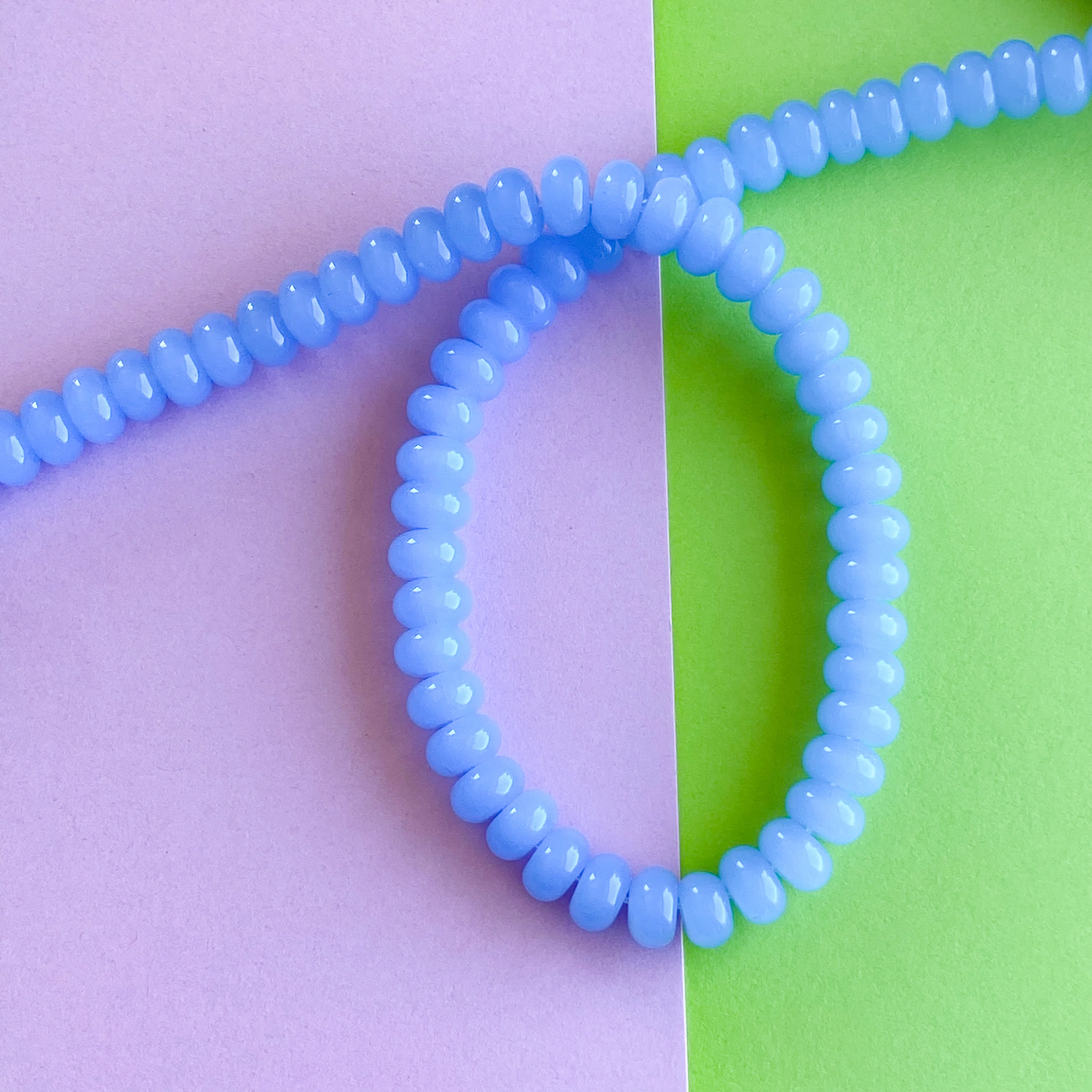 8mm Sky Blue Glass Rondelle Strand - Image 3
