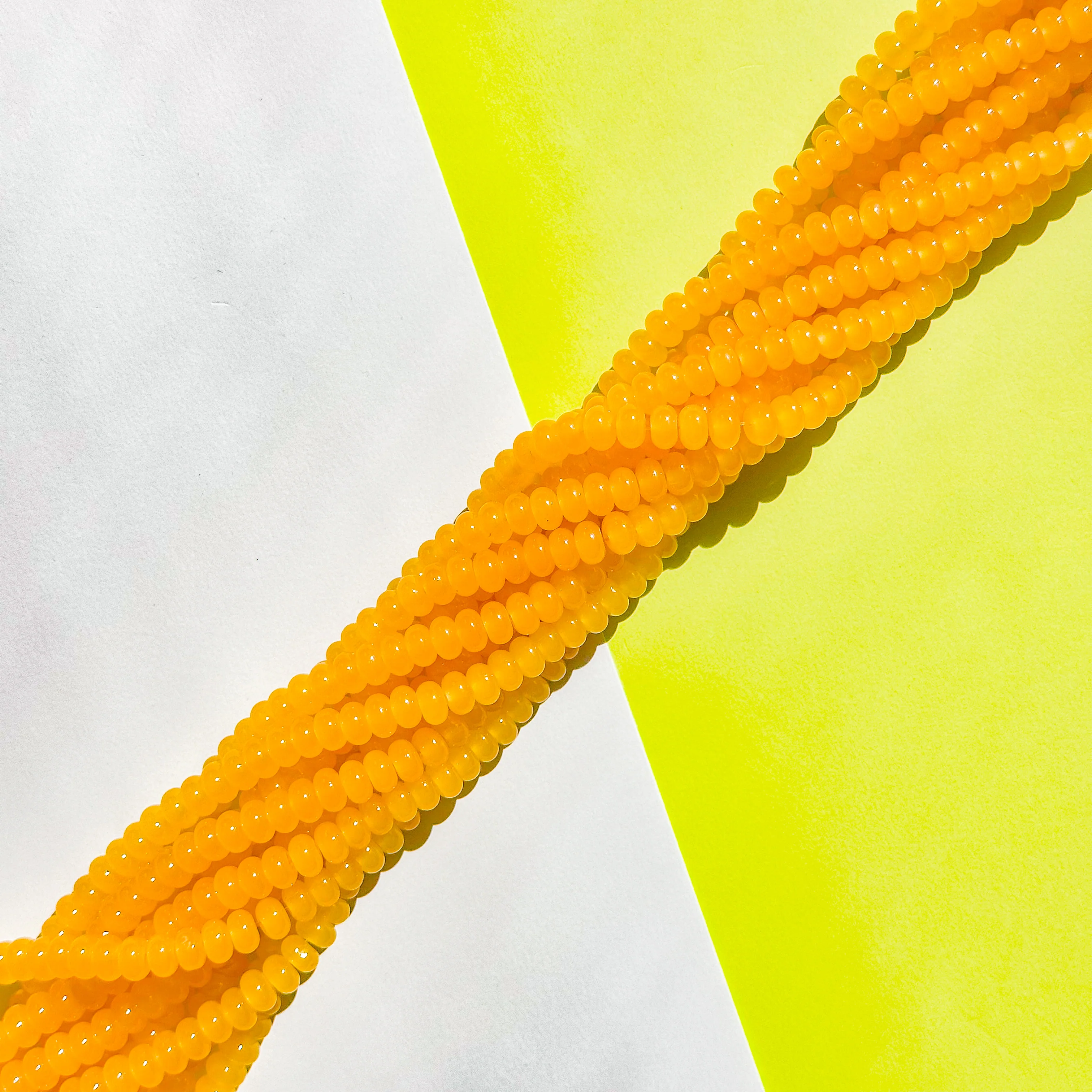 8mm Sunny Yellow Glass Rondelle Strand