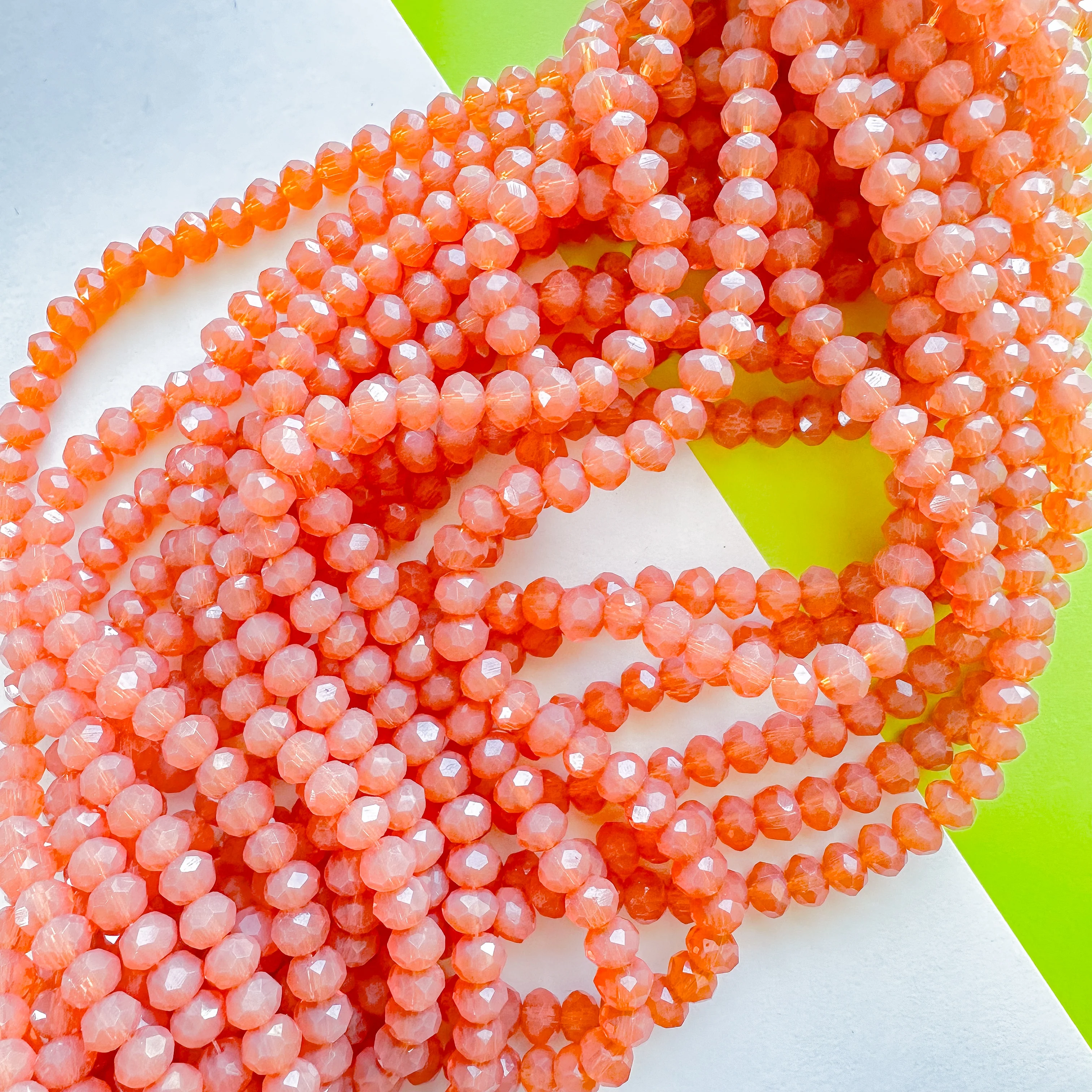 8mm Transluscent Spice Crystal Rondelle Strand - Image 2