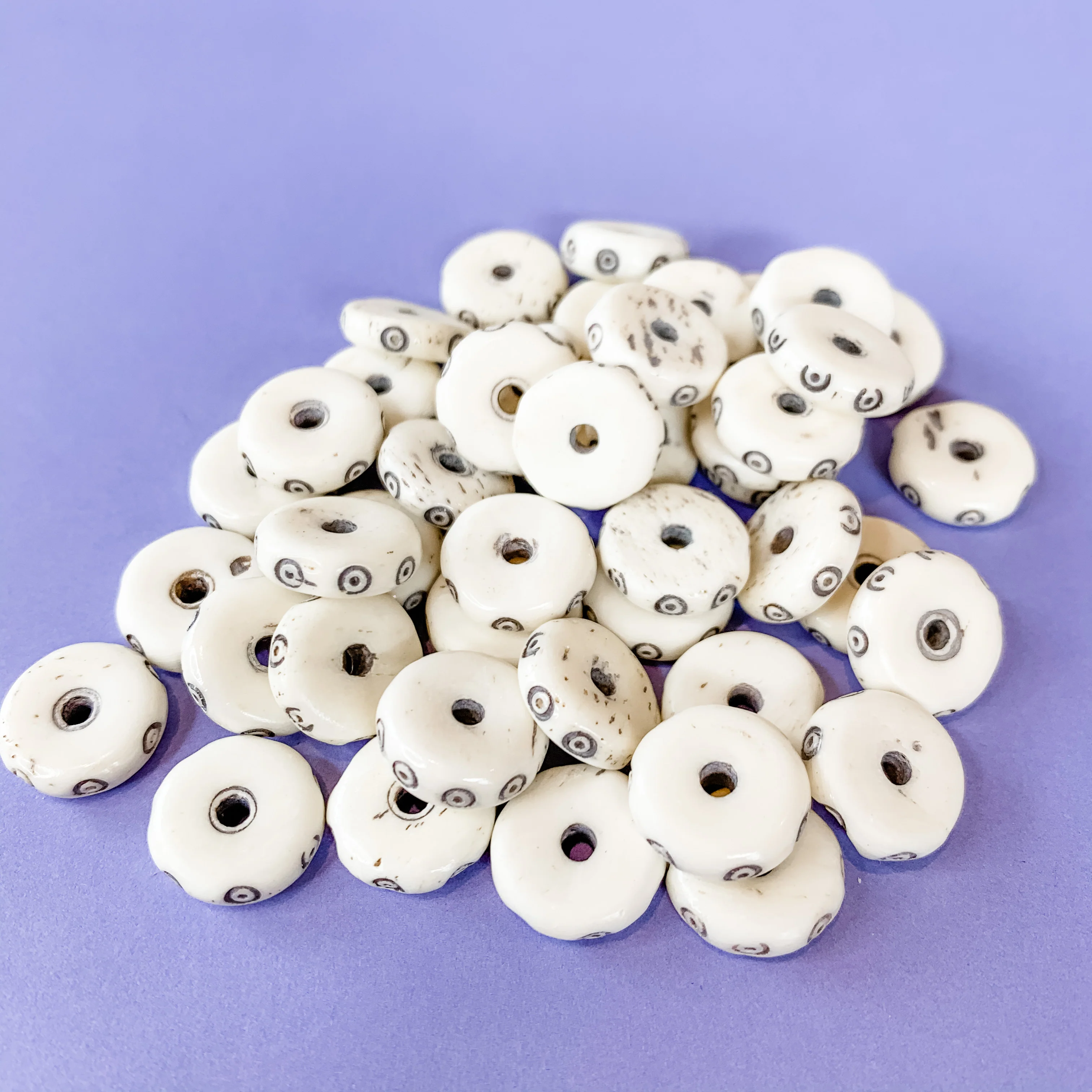 14mm Bullseye Bone Rondelle - 45 Pack - Image 4